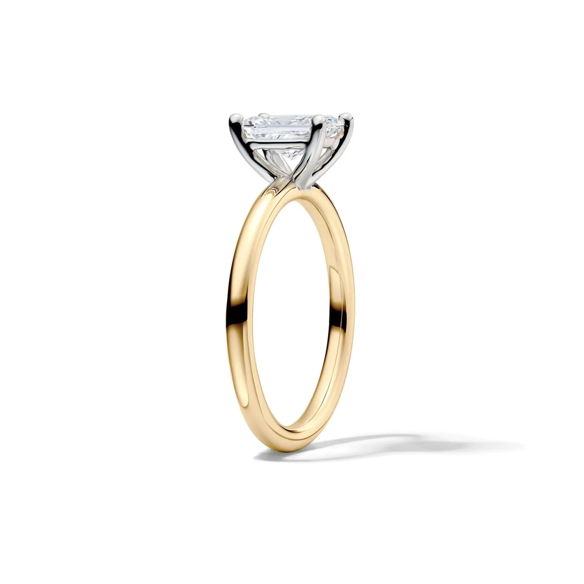 Lab Grown Diamond Radiant-Cut Solitaire Ring 14K Yellow Gold (1 CT.) Size 9 2mm - Image 3