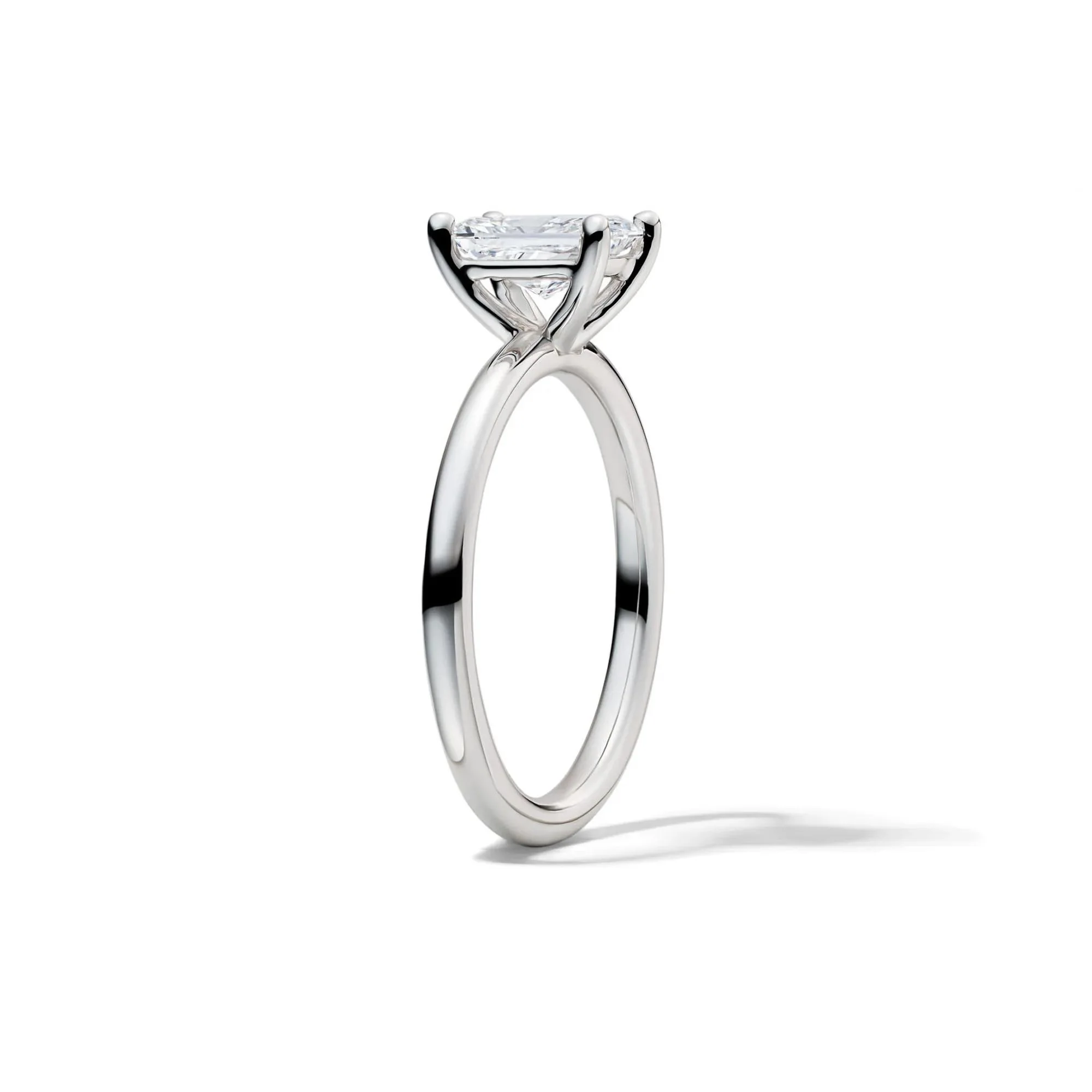 Lab Grown Diamond Radiant-Cut Solitaire Ring Platinum (1 CT.) White Size 5 2mm - Image 3