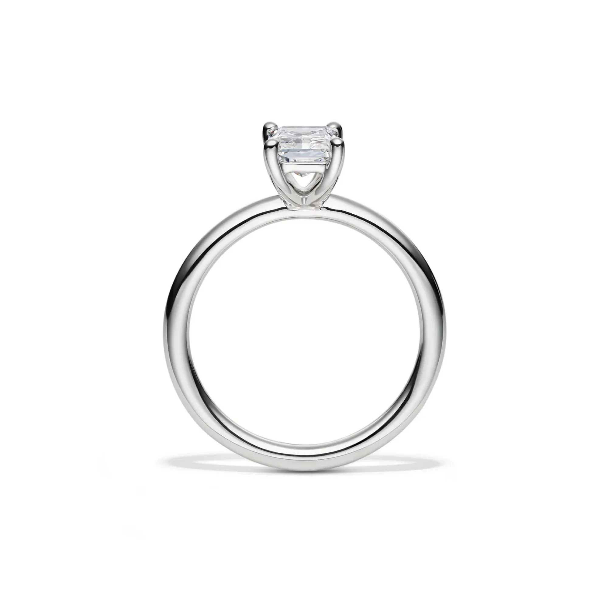 Lab Grown Diamond Radiant-Cut Solitaire Ring Platinum (1 CT.) White Size 7 2mm - Image 2