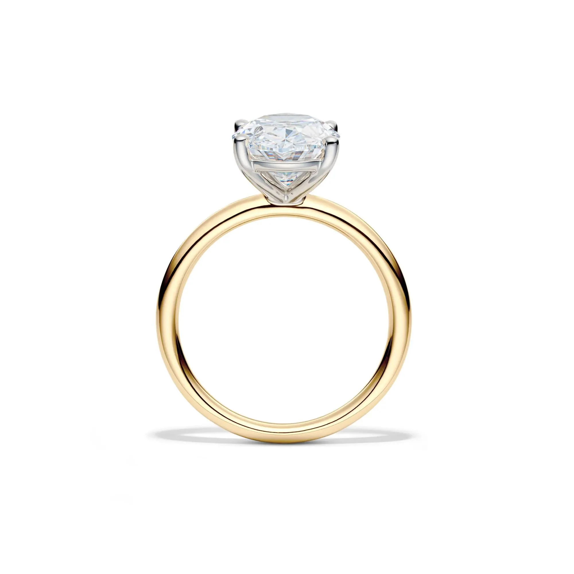 Lab Grown Diamond Oval Solitaire Engagement Ring 14K Yellow Gold (4 CT.) Size 8 2mm - Image 2
