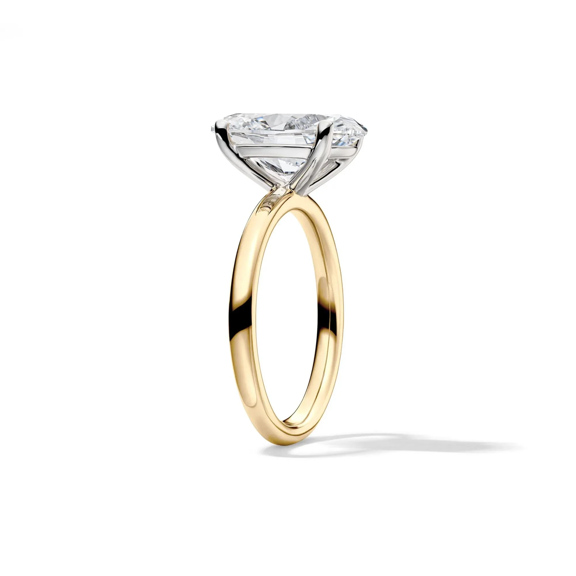 Lab Grown Diamond Oval Solitaire Engagement Ring 14K Yellow Gold (4 CT.) Size 9 2mm - Image 3