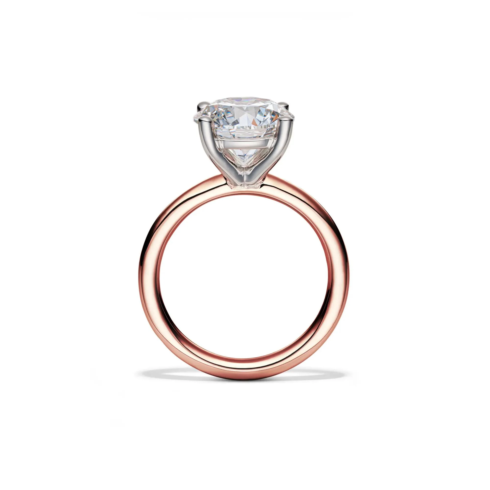 Lab Grown Diamond Round Solitaire Engagement Ring 14K Rose Gold (4 CT.) Size 11.5 2mm - Image 2