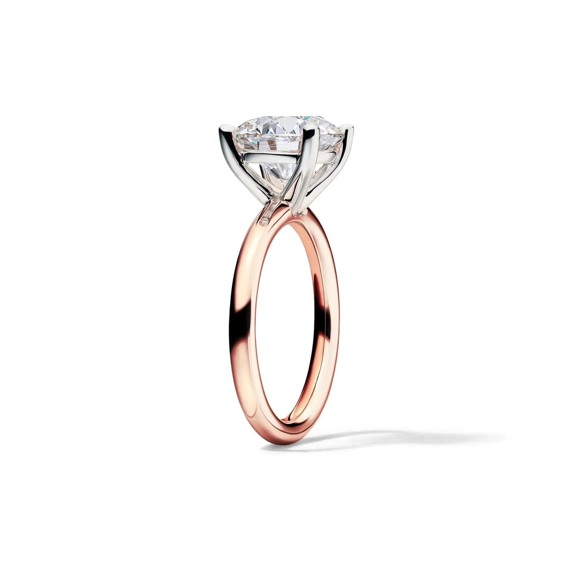 Lab Grown Diamond Round Solitaire Engagement Ring 14K Rose Gold (4 CT.) Size 5 2mm - Image 3