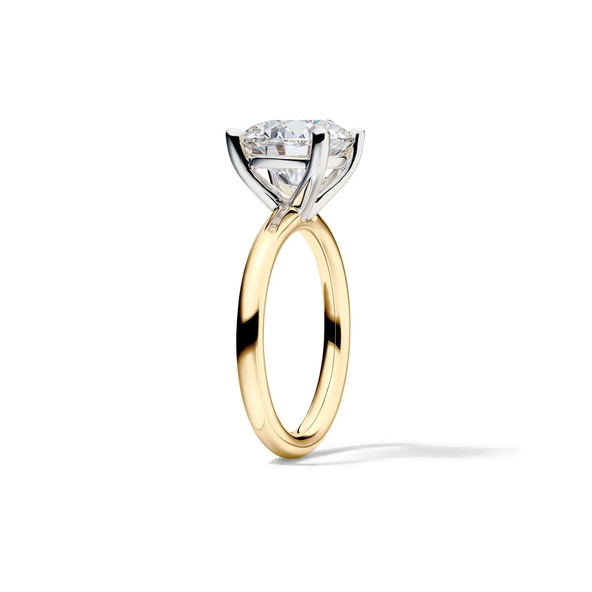 Lab Grown Diamond Solitaire Round Engagement Ring 14K Yellow Gold (4 CT.) Size 7 2mm - Image 3