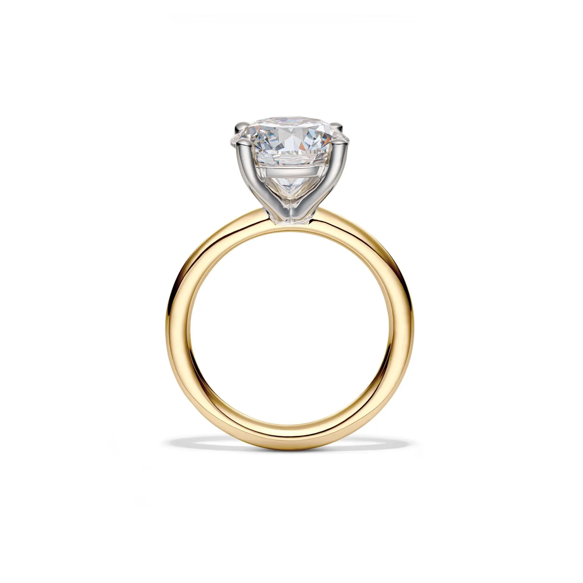Lab Grown Diamond Solitaire Round Engagement Ring 14K Yellow Gold (4 CT.) Size 9.5 2mm - Image 2