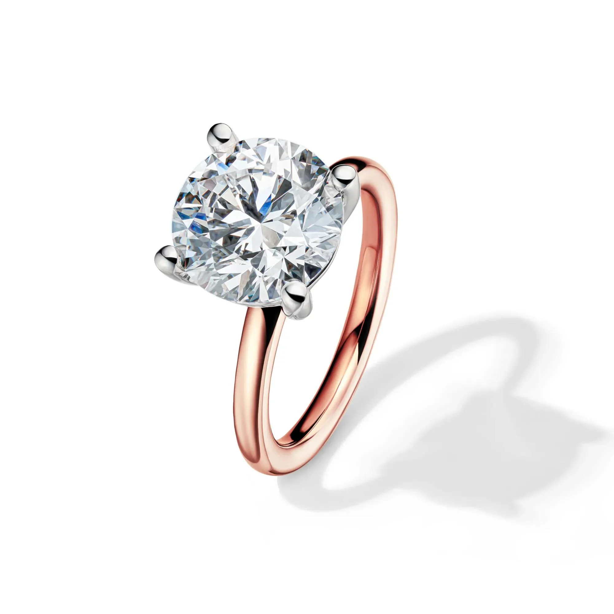 Lab Grown Diamond Round Solitaire Engagement Ring 14K Rose Gold (5 CT.) Size 4.5 2mm - Image 4