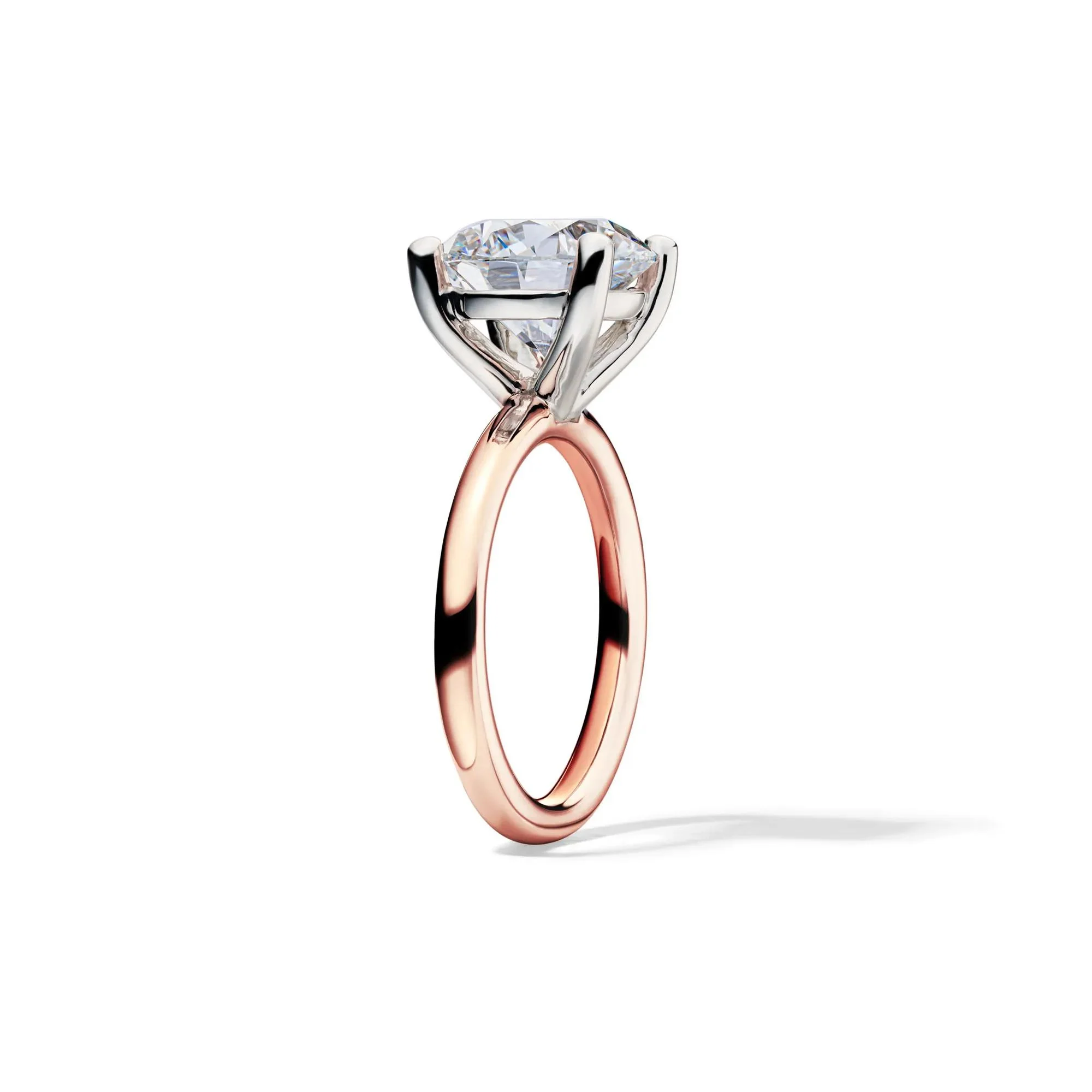 Lab Grown Diamond Round Solitaire Engagement Ring 14K Rose Gold (5 CT.) Size 6.5 2mm - Image 3
