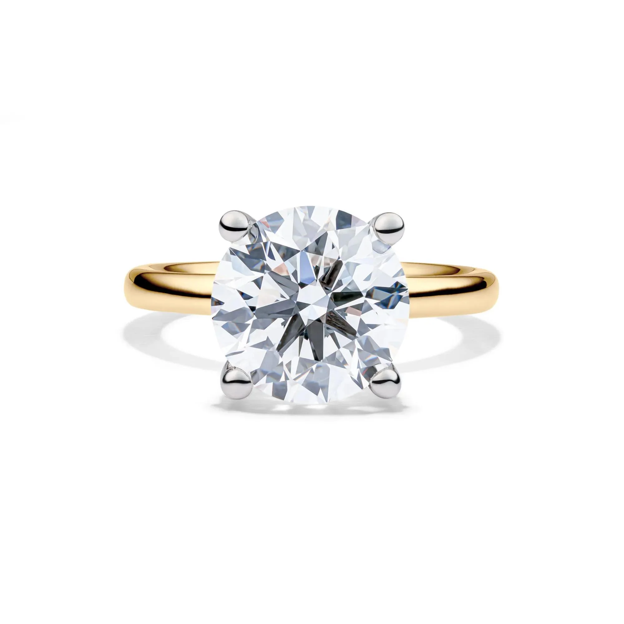 Lab Grown Diamond Round Solitaire Engagement Ring 14K Yellow Gold (5 CT.) Size 10 2mm