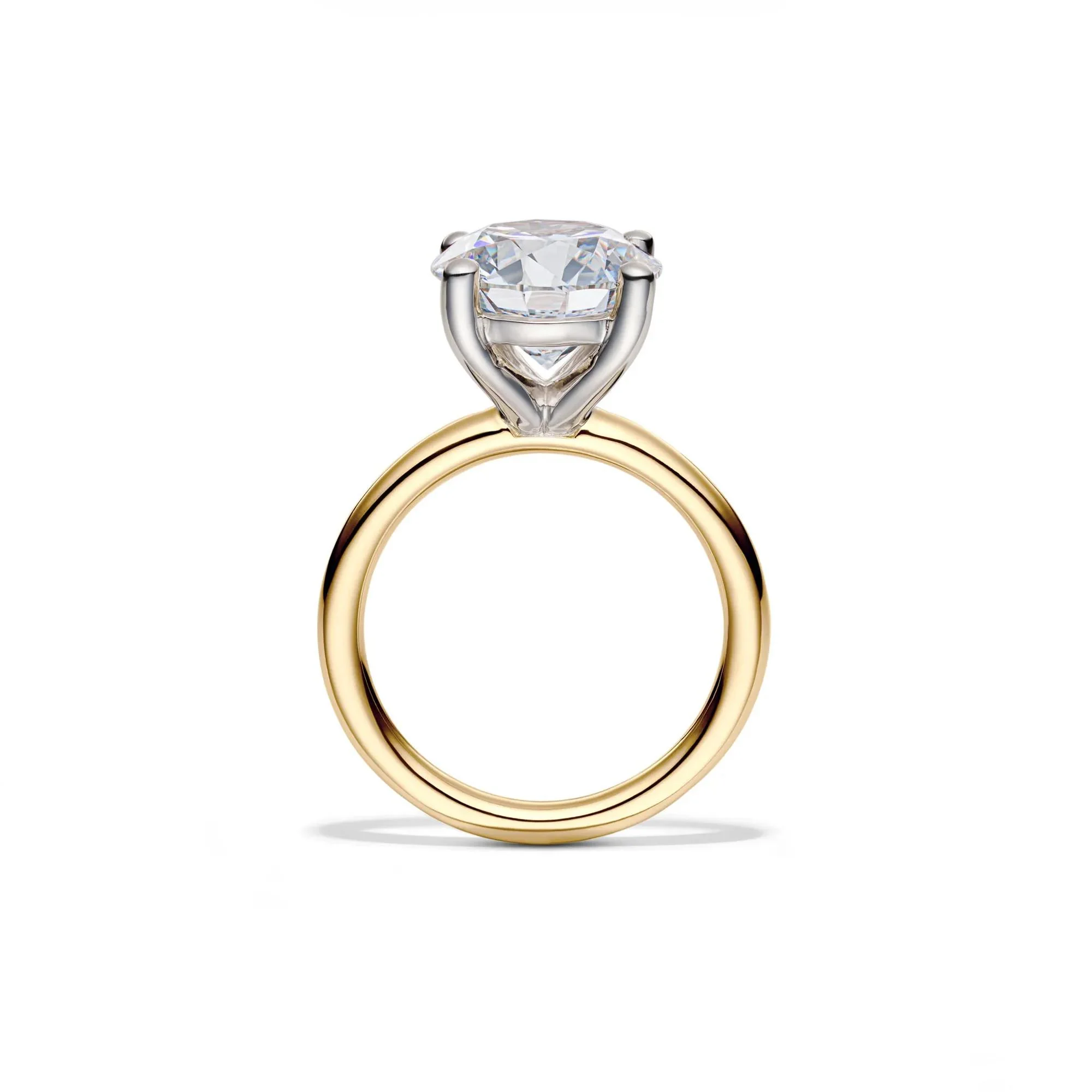 Lab Grown Diamond Round Solitaire Engagement Ring 14K Yellow Gold (5 CT.) Size 12 2mm - Image 2