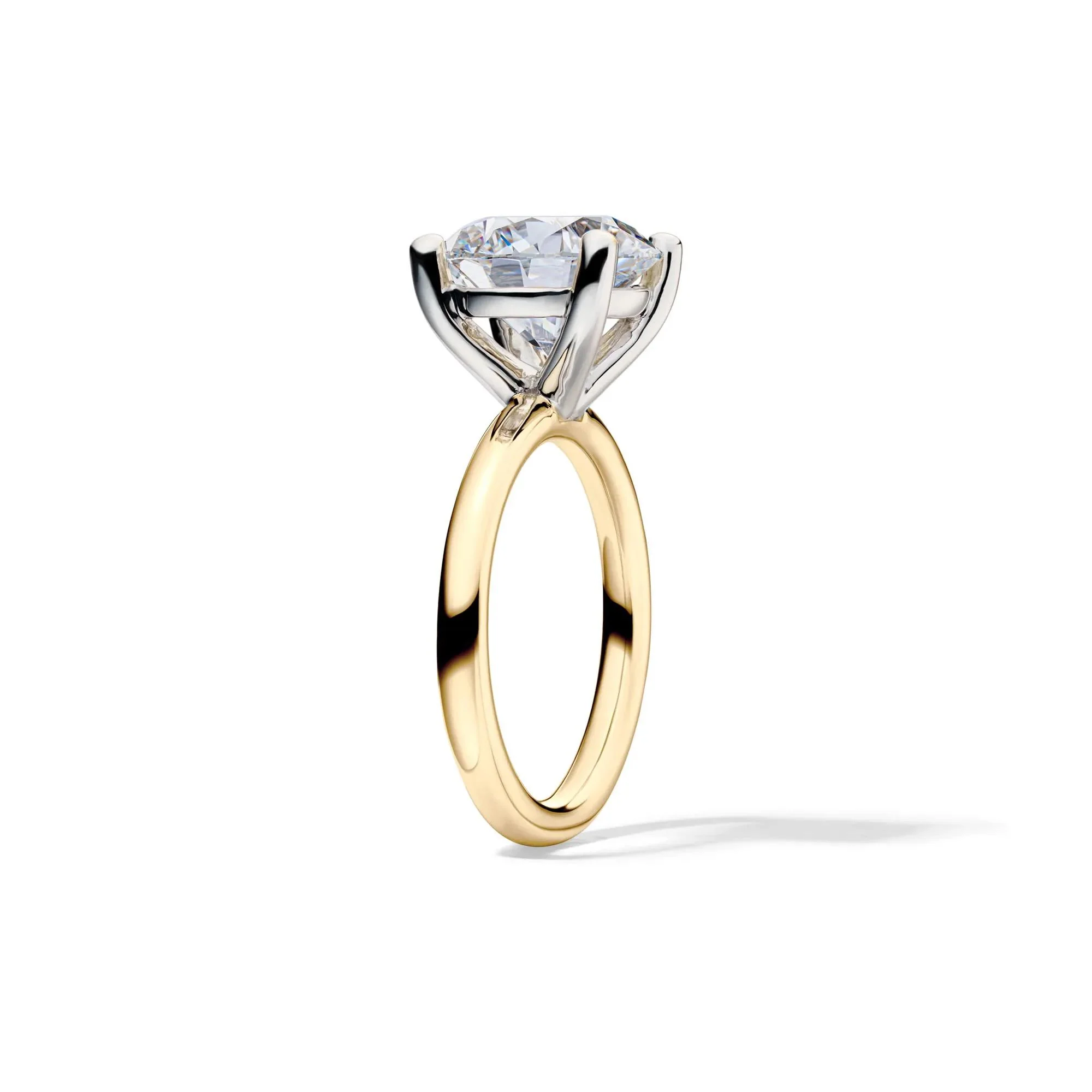 Lab Grown Diamond Round Solitaire Engagement Ring 14K Yellow Gold (5 CT.) Size 8 2mm - Image 3