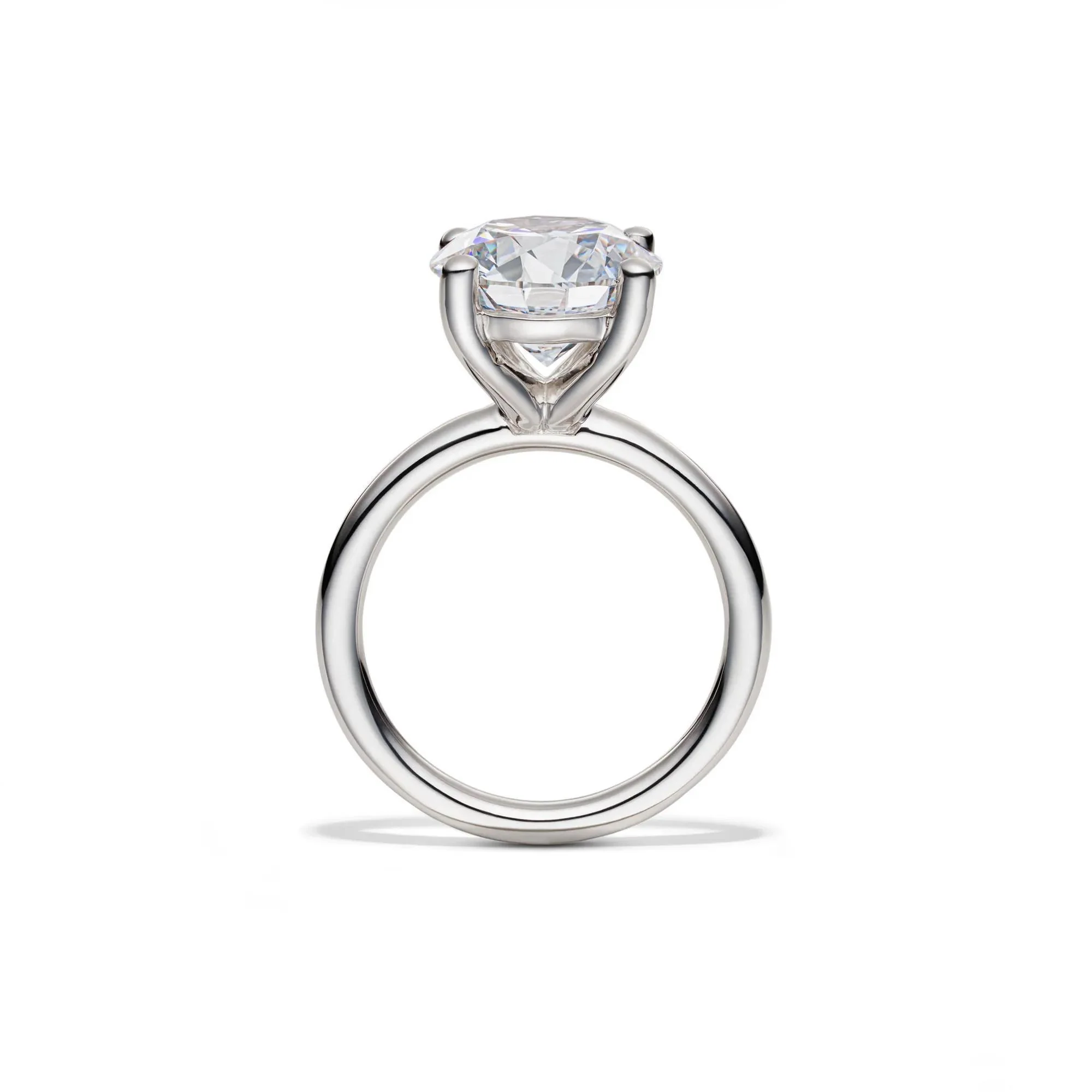Lab Grown Diamond Round Solitaire Engagement Ring Platinum (5 CT.) White Size 9.5 2mm - Image 2