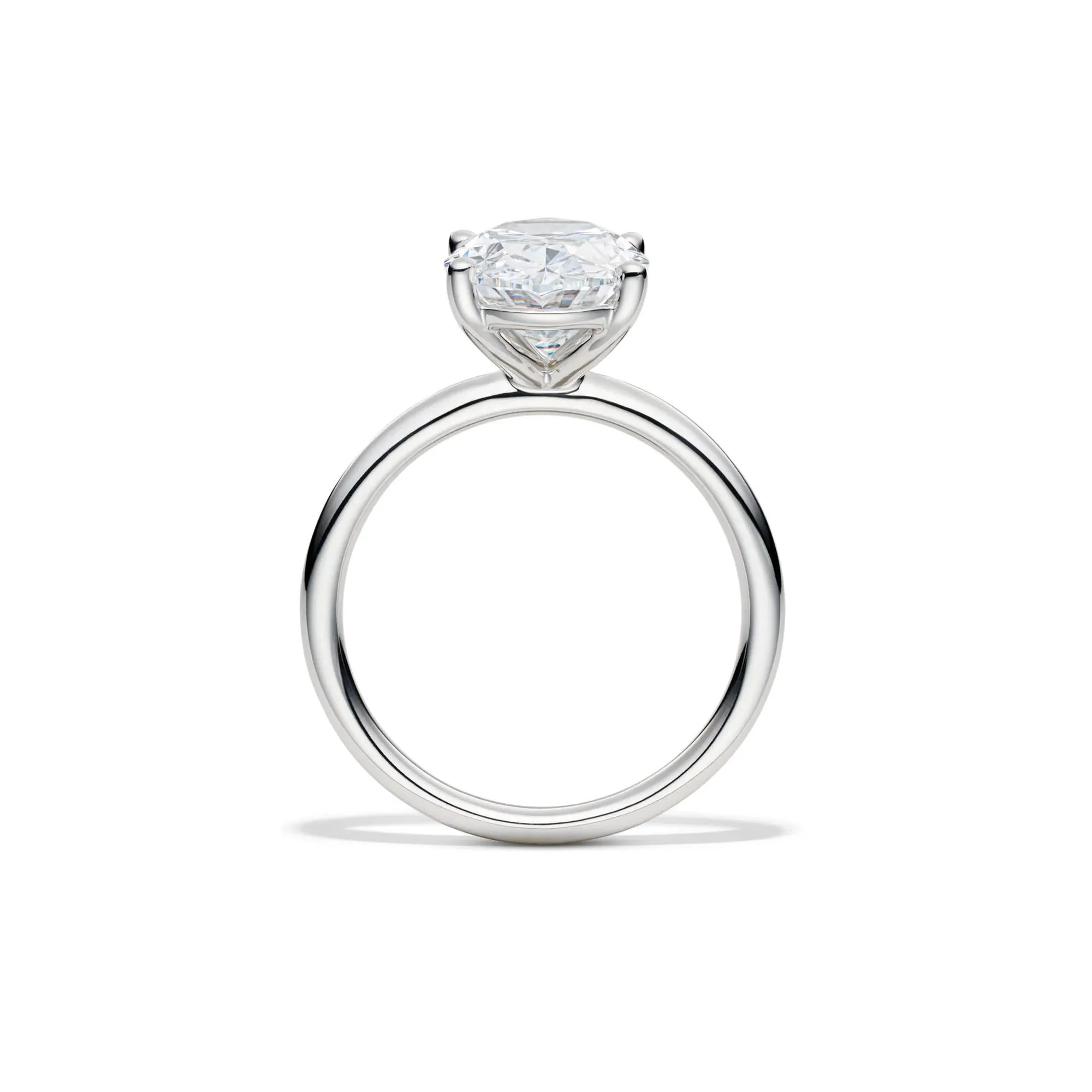 Lab Grown Diamond Oval Solitaire Engagement Ring Platinum (4 CT.) White Size 9 2mm - Image 2