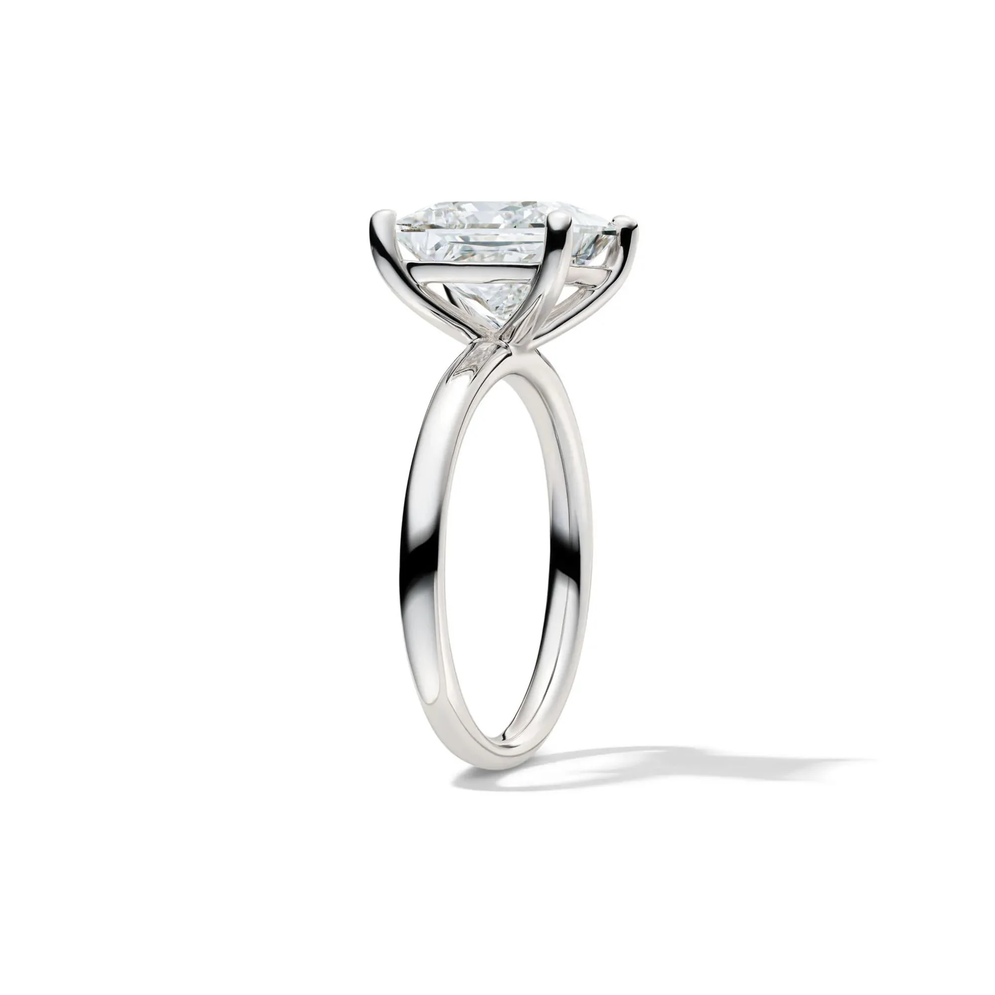 Lab Grown Diamond Princess-Cut Solitaire Engagement Ring Platinum (4 CT.) White Size 10 2mm - Image 3
