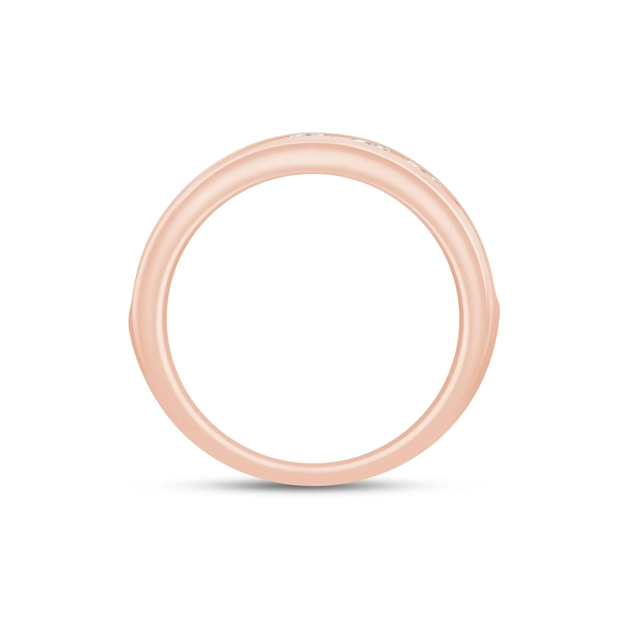 1/2 CT. Tw. Lab Grown Diamond Channel-Set Band Ring 14K Rose Gold Size 7.5 4.5mm - Image 2