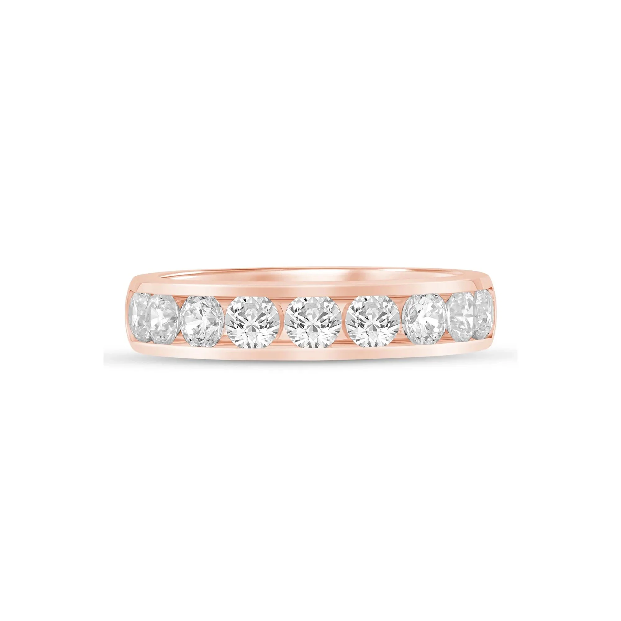 1/2 CT. Tw. Lab Grown Diamond Channel-Set Band Ring 14K Rose Gold Size 8.5 4.5mm
