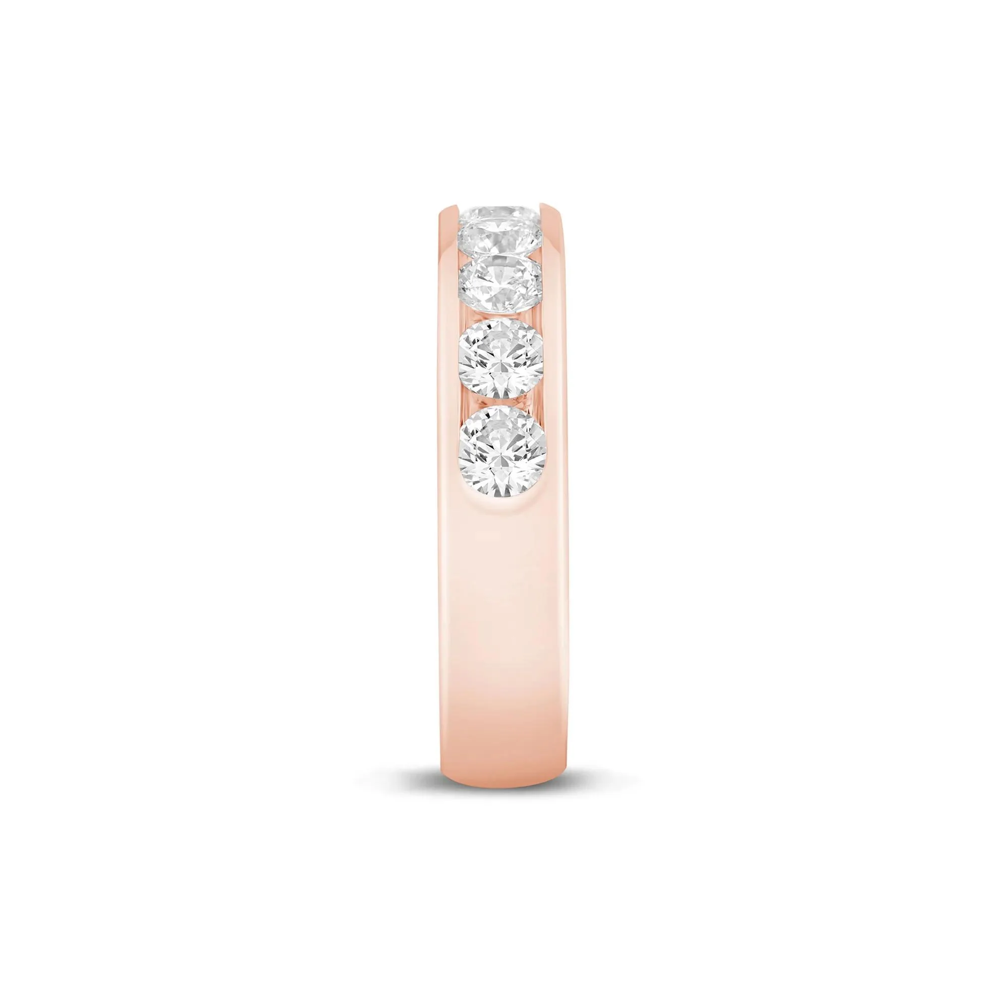 1/2 CT. Tw. Lab Grown Diamond Channel-Set Band Ring 14K Rose Gold Size 9 4.5mm - Image 3