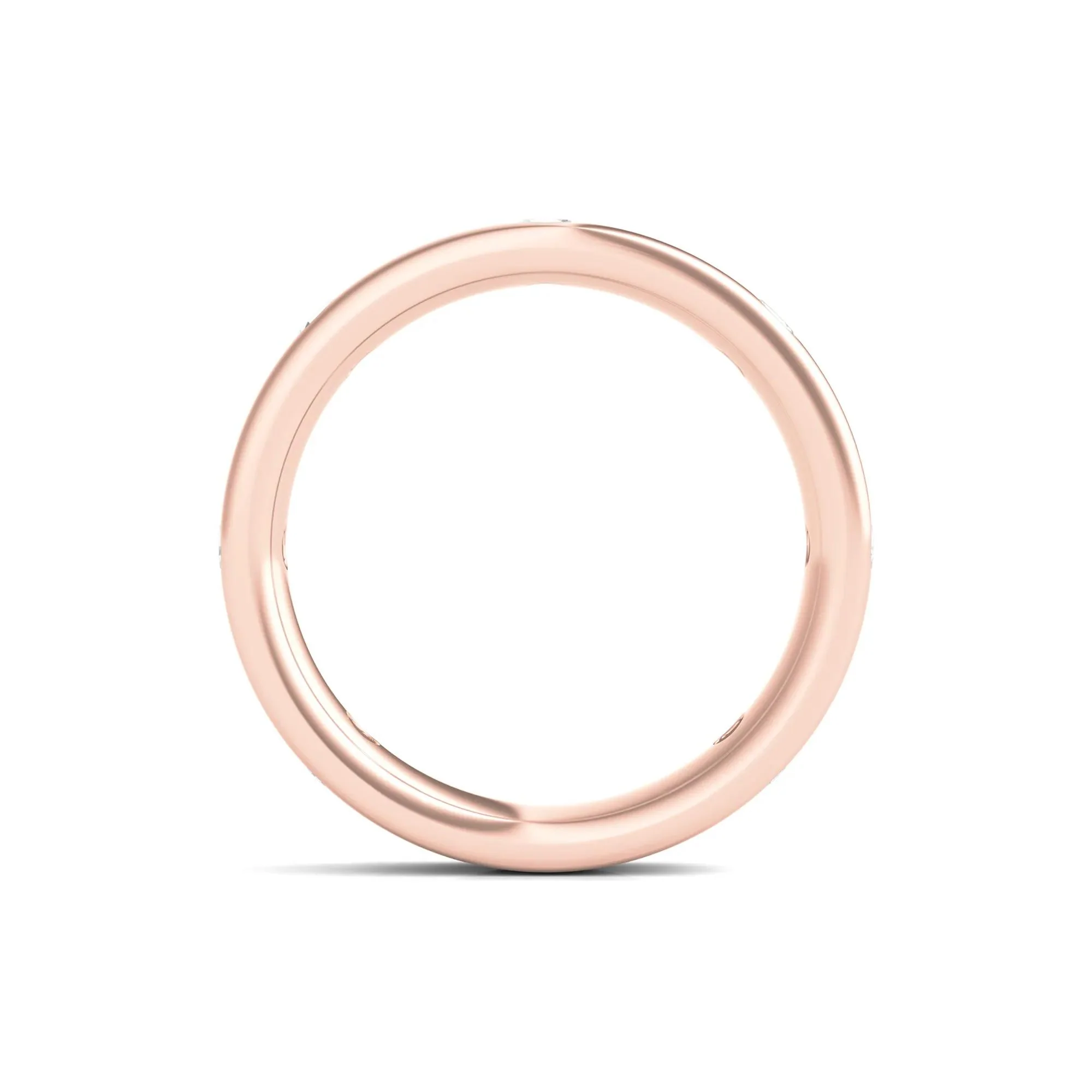 3/4 CT. Tw. Lab Grown Diamond Anniversary Band Ring 14K Rose Gold Round Brilliant Cut Size 4 4mm - Image 2