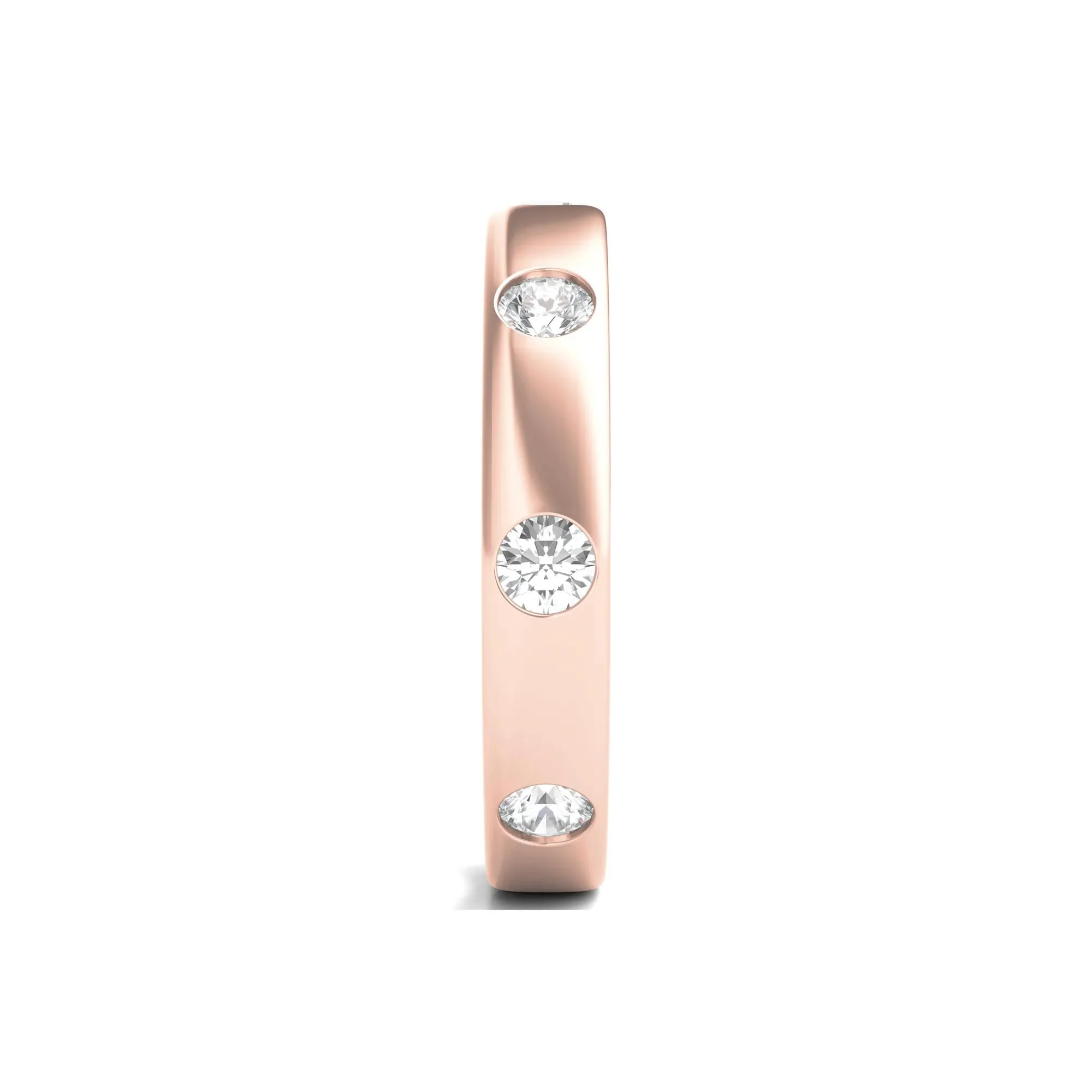 3/4 CT. Tw. Lab Grown Diamond Anniversary Band Ring 14K Rose Gold Round Brilliant Cut Size 4.5 4mm - Image 3