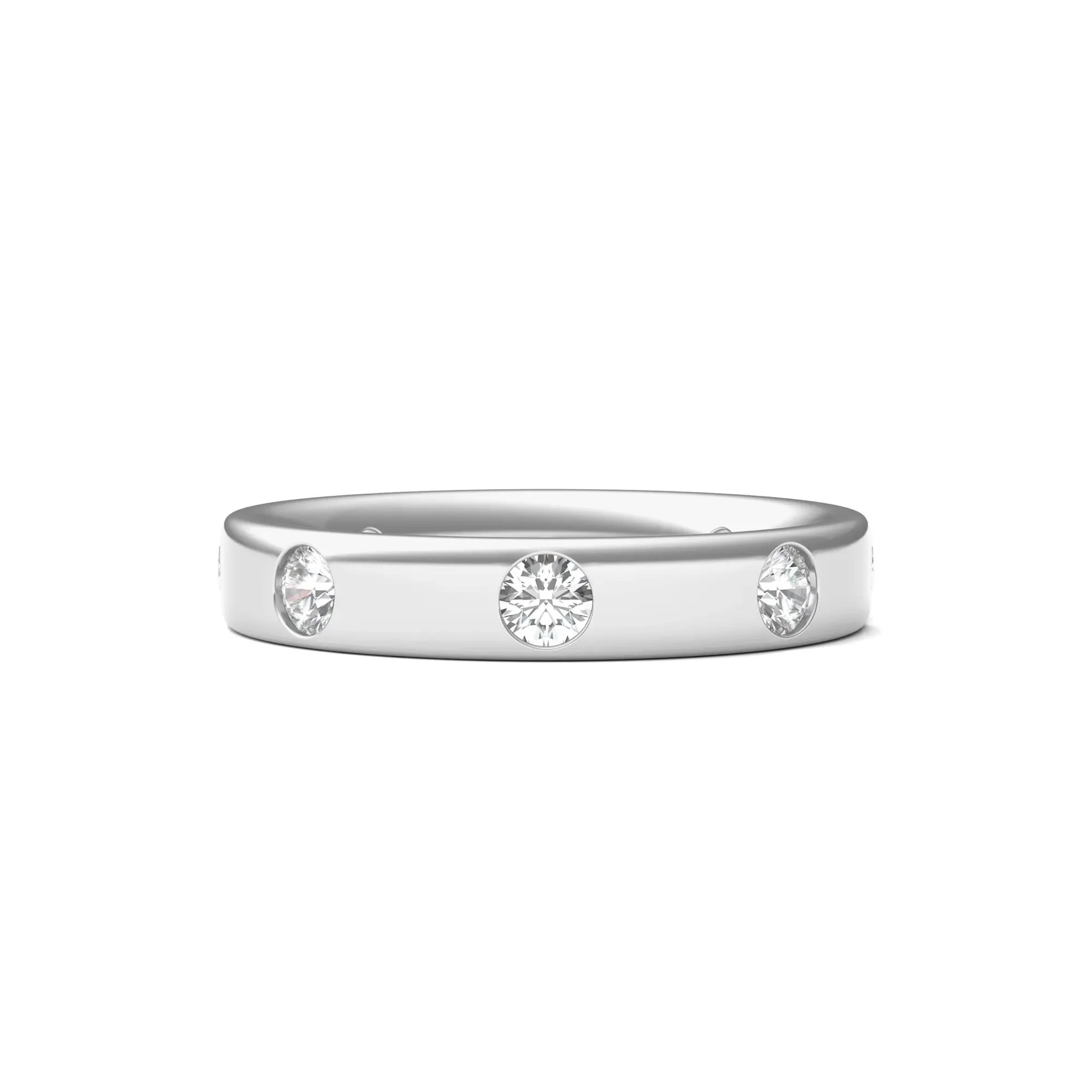 3/4 CT. Tw. Lab Grown Diamond Anniversary Band Ring Platinum Round Brilliant Cut White Size 8 4mm