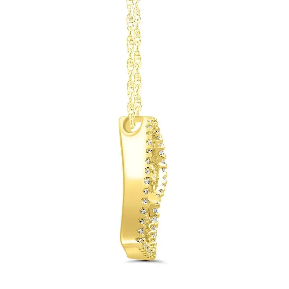 1/7 CT. Tw. Diamond Heart Pendant Necklace 10K Yellow Gold Size 18" - Image 2