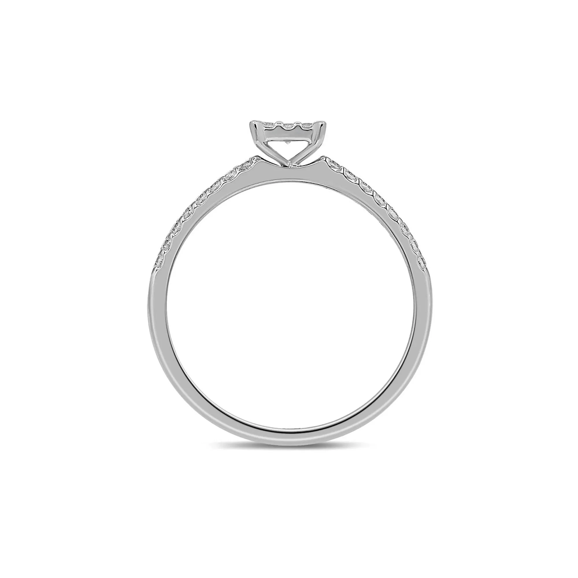 1/4 CT. Tw. Diamond Promise Ring 10K White Gold Round Brilliant Cut Size 6 - Image 2