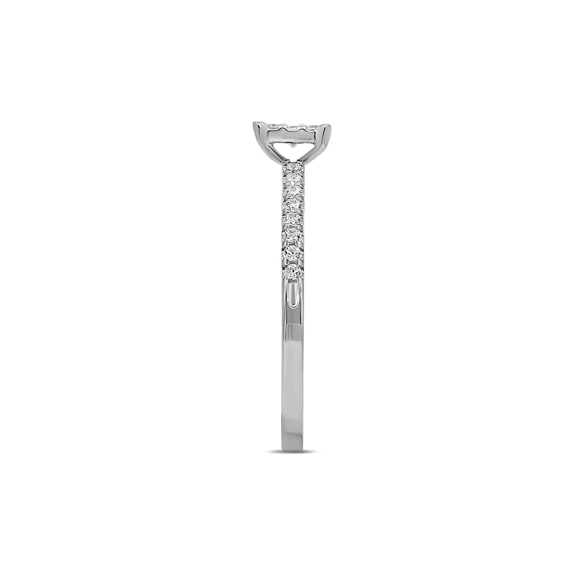 1/4 CT. Tw. Diamond Promise Ring 10K White Gold Round Brilliant Cut Size 7.5 - Image 3