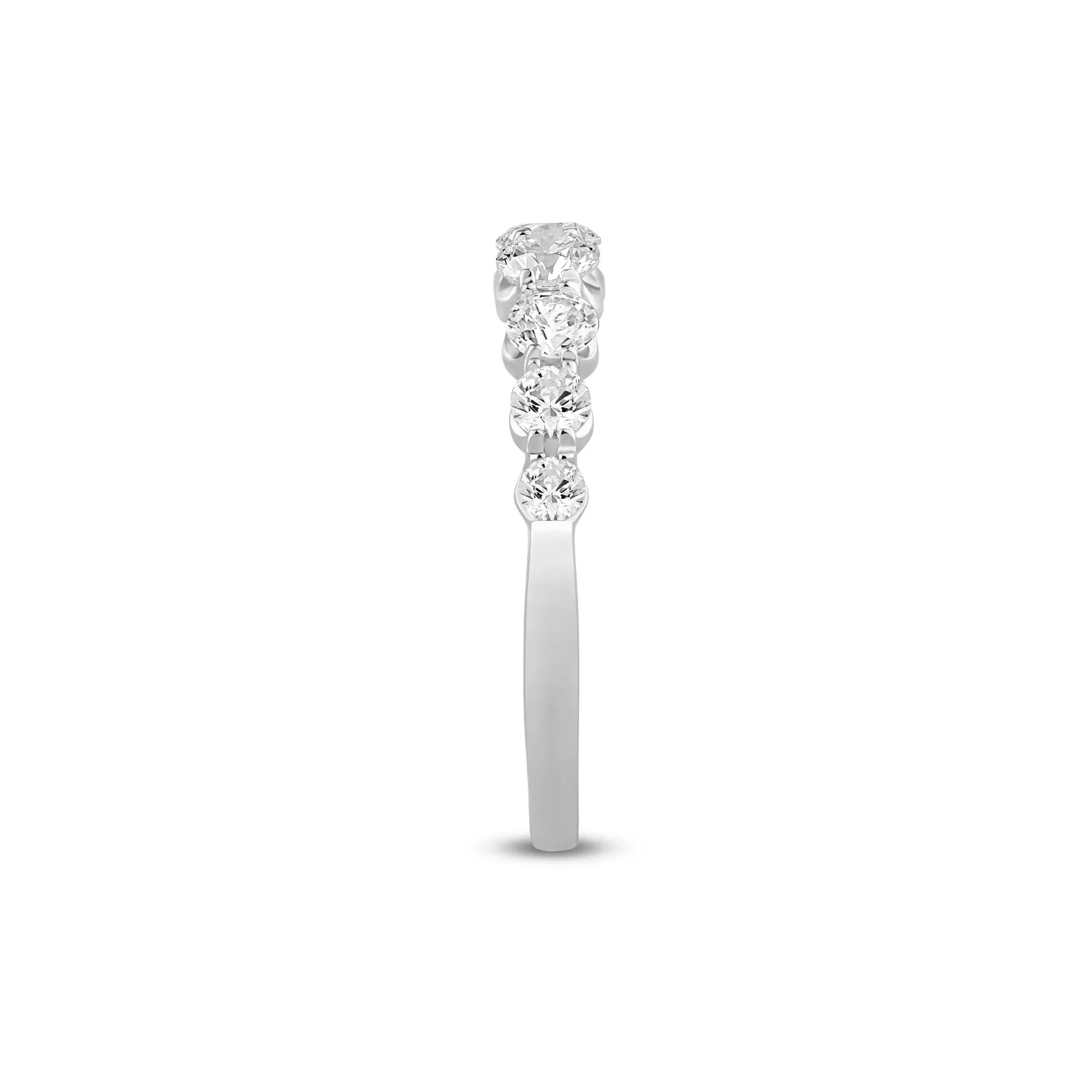 1 CT. Tw. Lab Grown Diamond Shared-Prong Band Ring 14K White Gold Round Brilliant Cut Size 9.5 1mm - Image 3