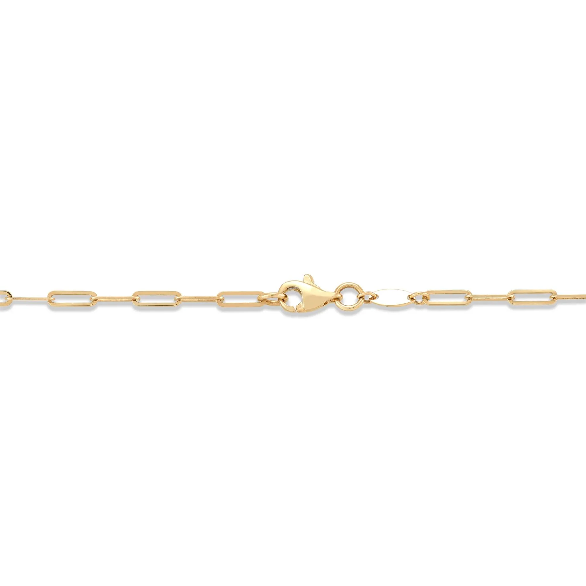 Heart & Cross Charm Paperclip Chain Necklace 14K Yellow Gold Size 10.00mm - Image 3
