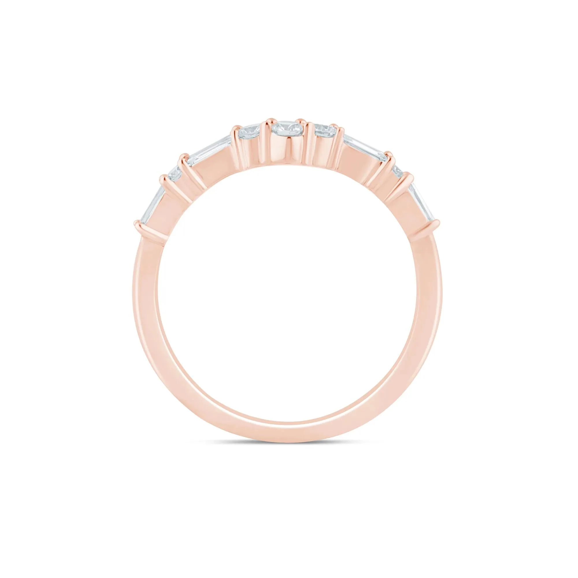 1/3 CT. Tw. Lab Grown Diamond Contour Band Ring 14K Rose Gold Size 7.5 - Image 2