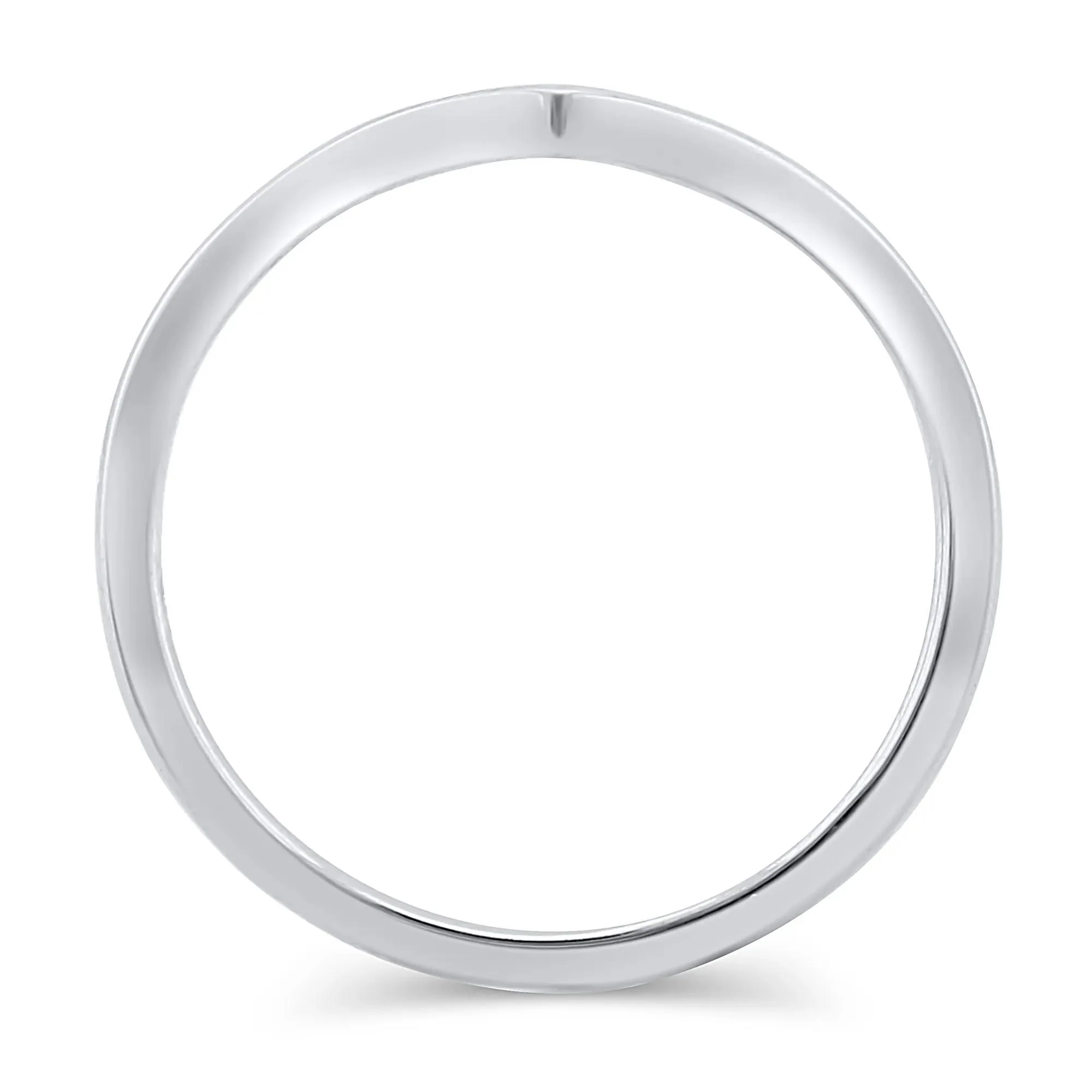 Chevron Band Ring 14K White Gold Size 6 5.5mm - Image 2