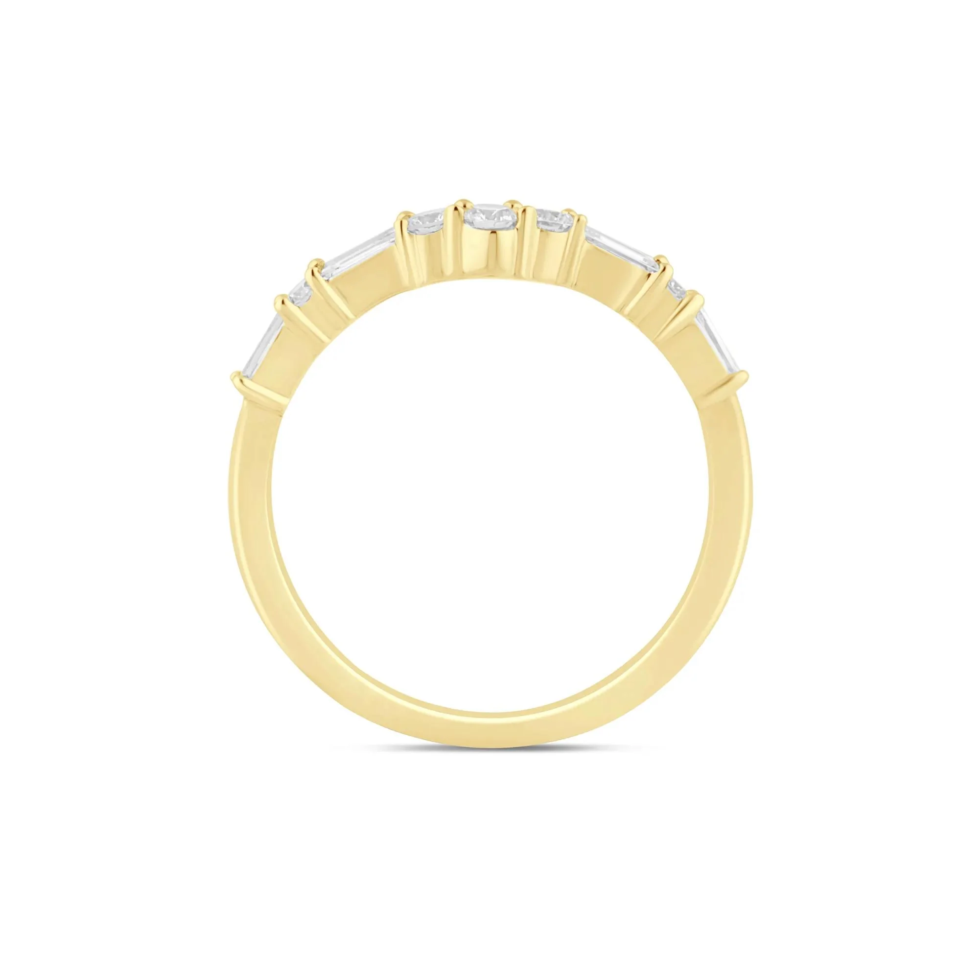 1/3 CT. Tw. Lab Grown Diamond Contour Band Ring 14K Yellow Gold Size 5.5 - Image 2