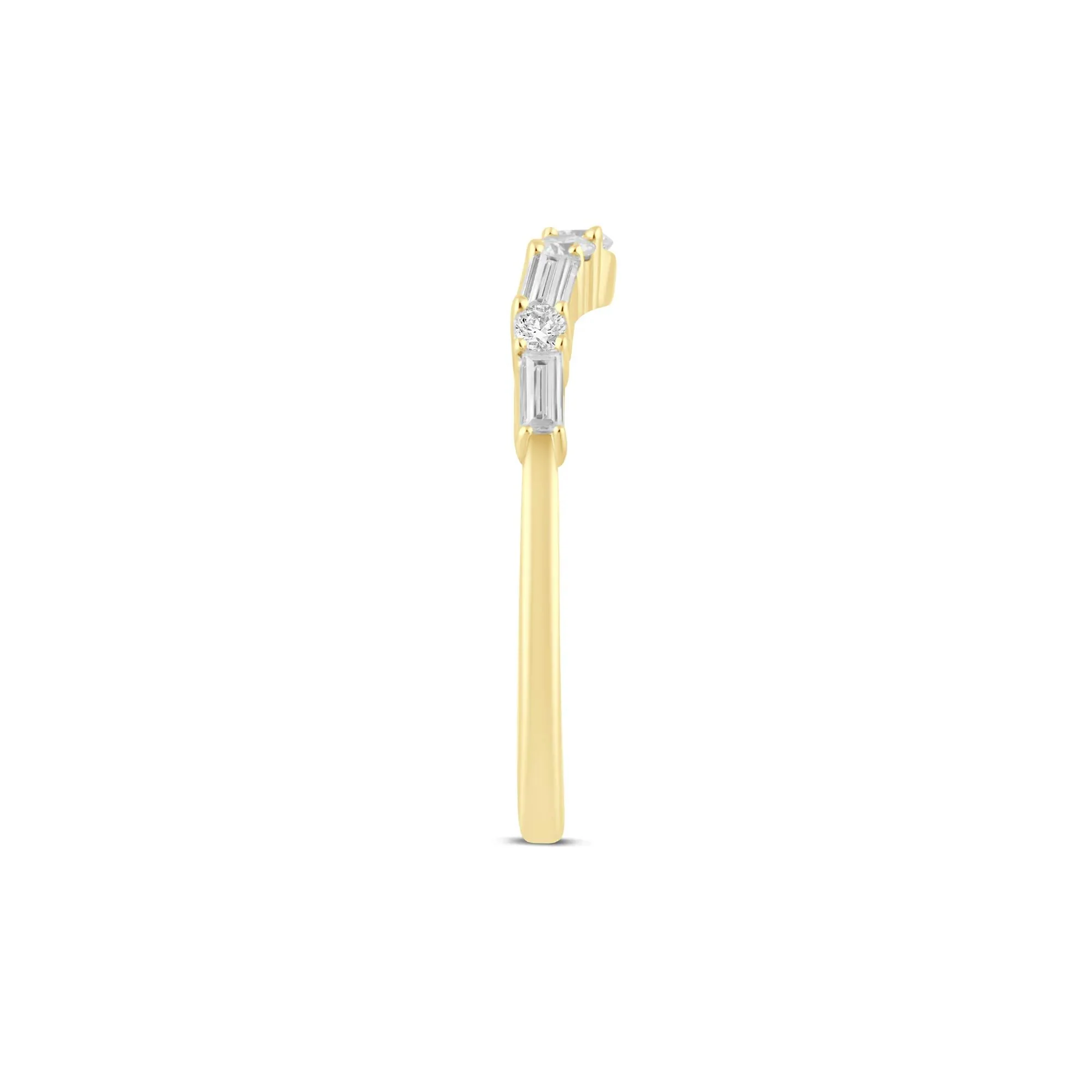 1/3 CT. Tw. Lab Grown Diamond Contour Band Ring 14K Yellow Gold Size 7.5 - Image 3