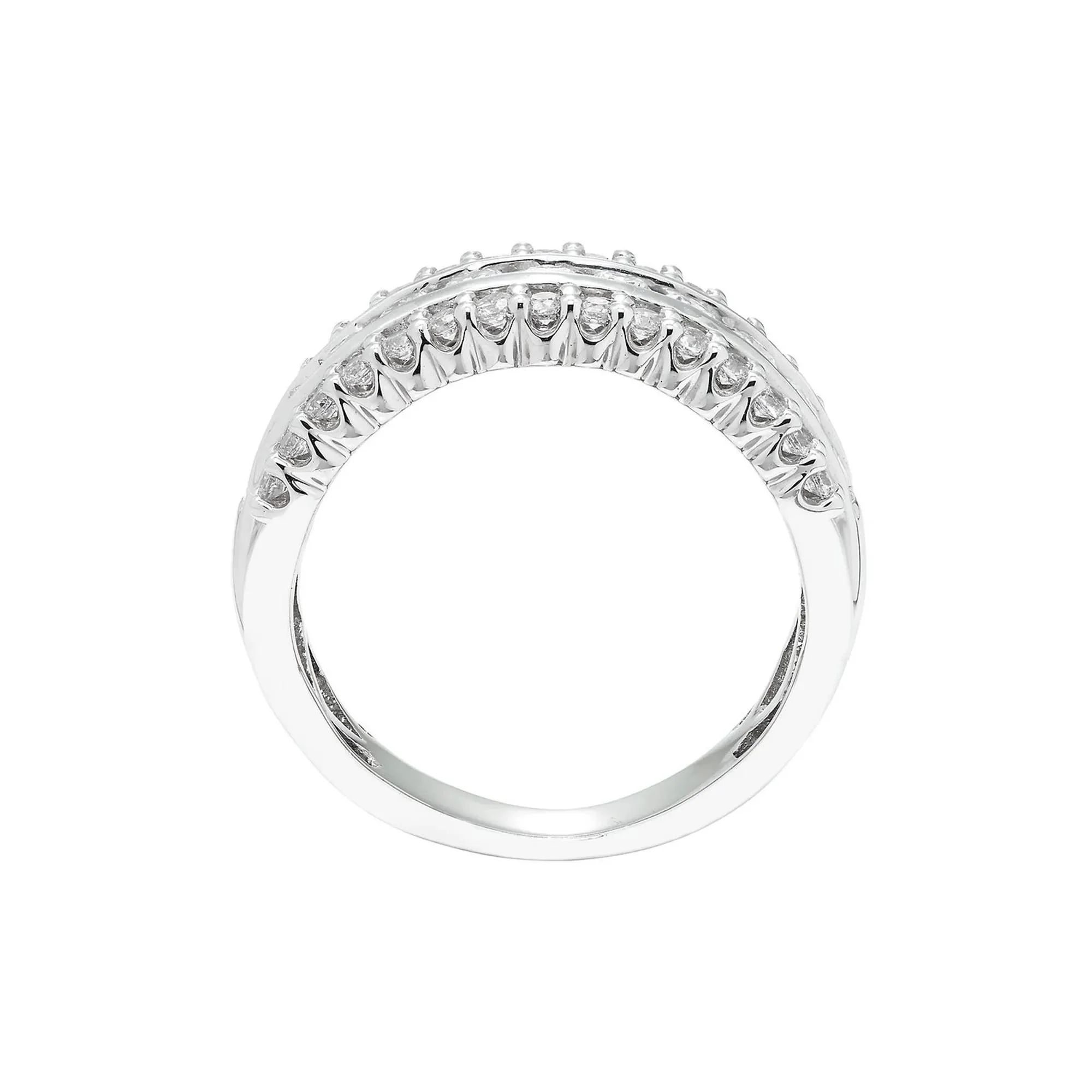 1 CT. Tw. Diamond Ring 10K White Gold Round Brilliant Cut Size 6 - Image 2