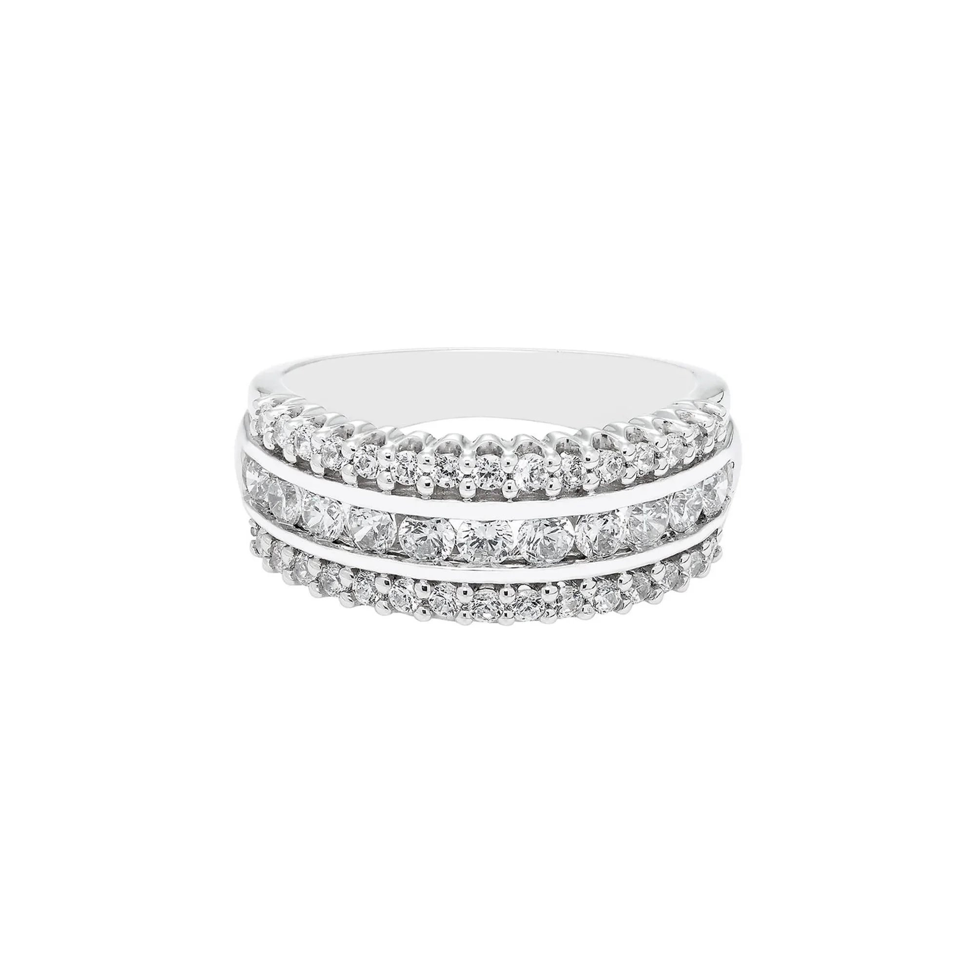 1 CT. Tw. Diamond Ring 10K White Gold Round Brilliant Cut Size 6.5