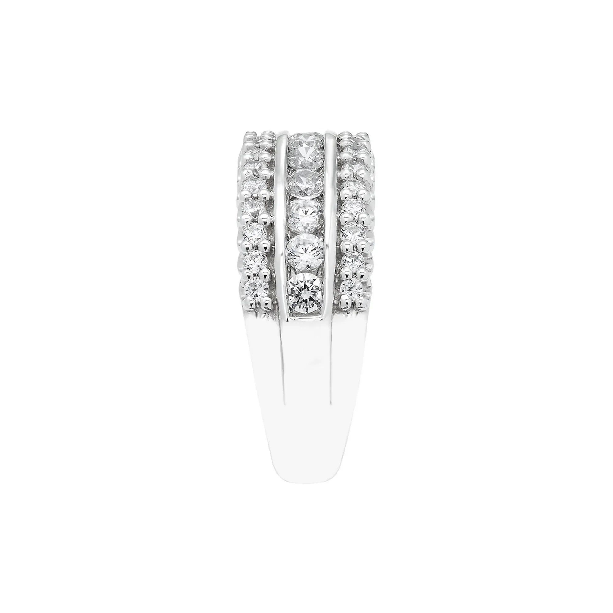1 CT. Tw. Diamond Ring 10K White Gold Round Brilliant Cut Size 8.5 - Image 3
