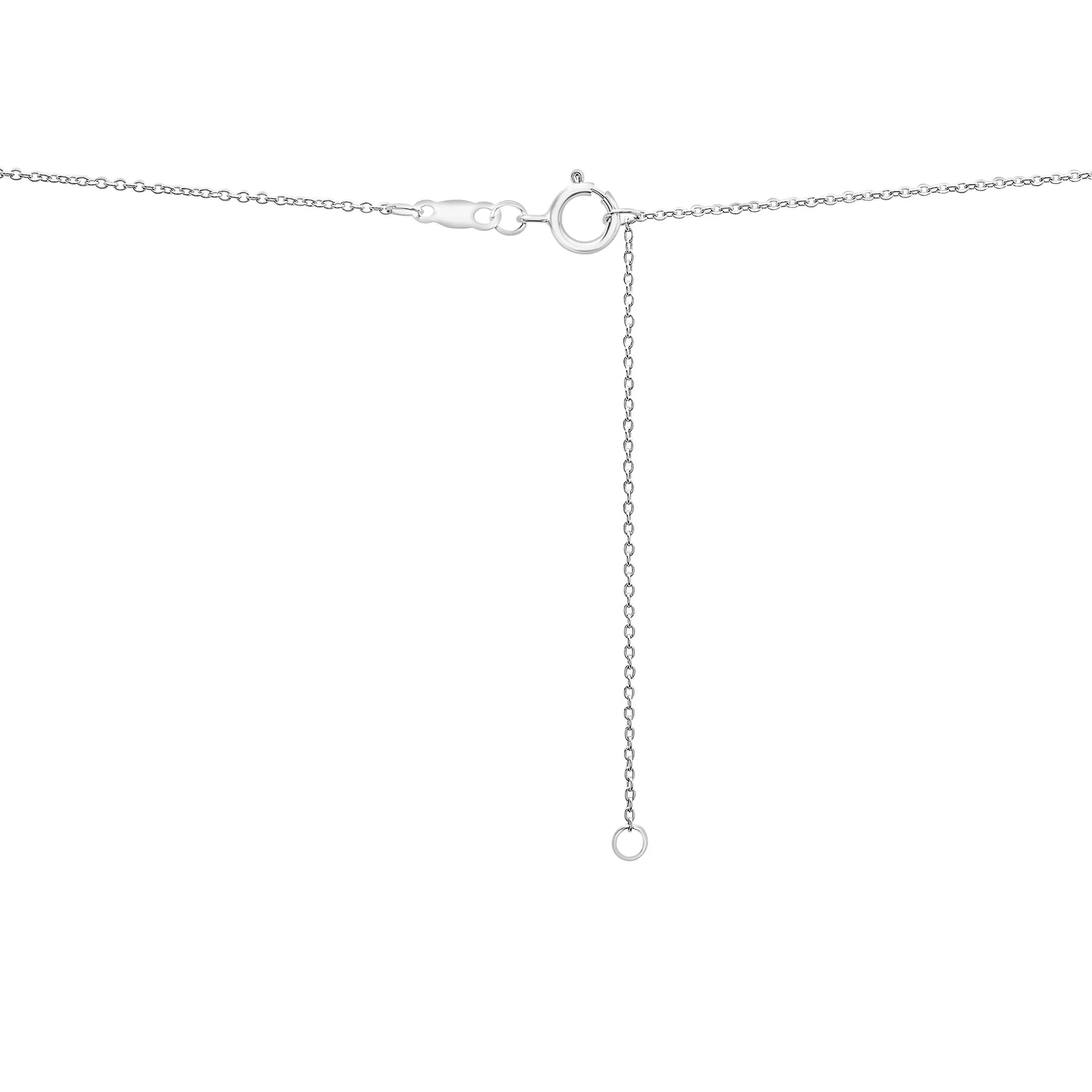 1/4 CT. Tw. Diamond Link Pendant Necklace .925 Sterling Silver White Size 18" - Image 4
