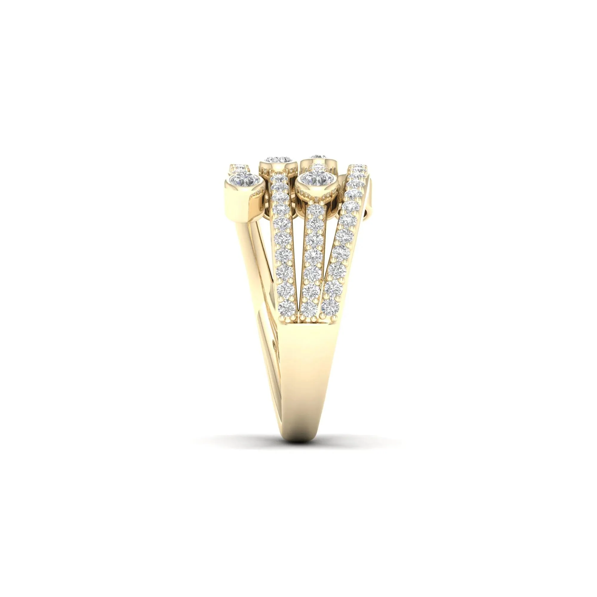 3/4 CT. Tw. Diamond Bezel Wrap Ring 10K Yellow Gold Size 6.5 2mm - Image 3