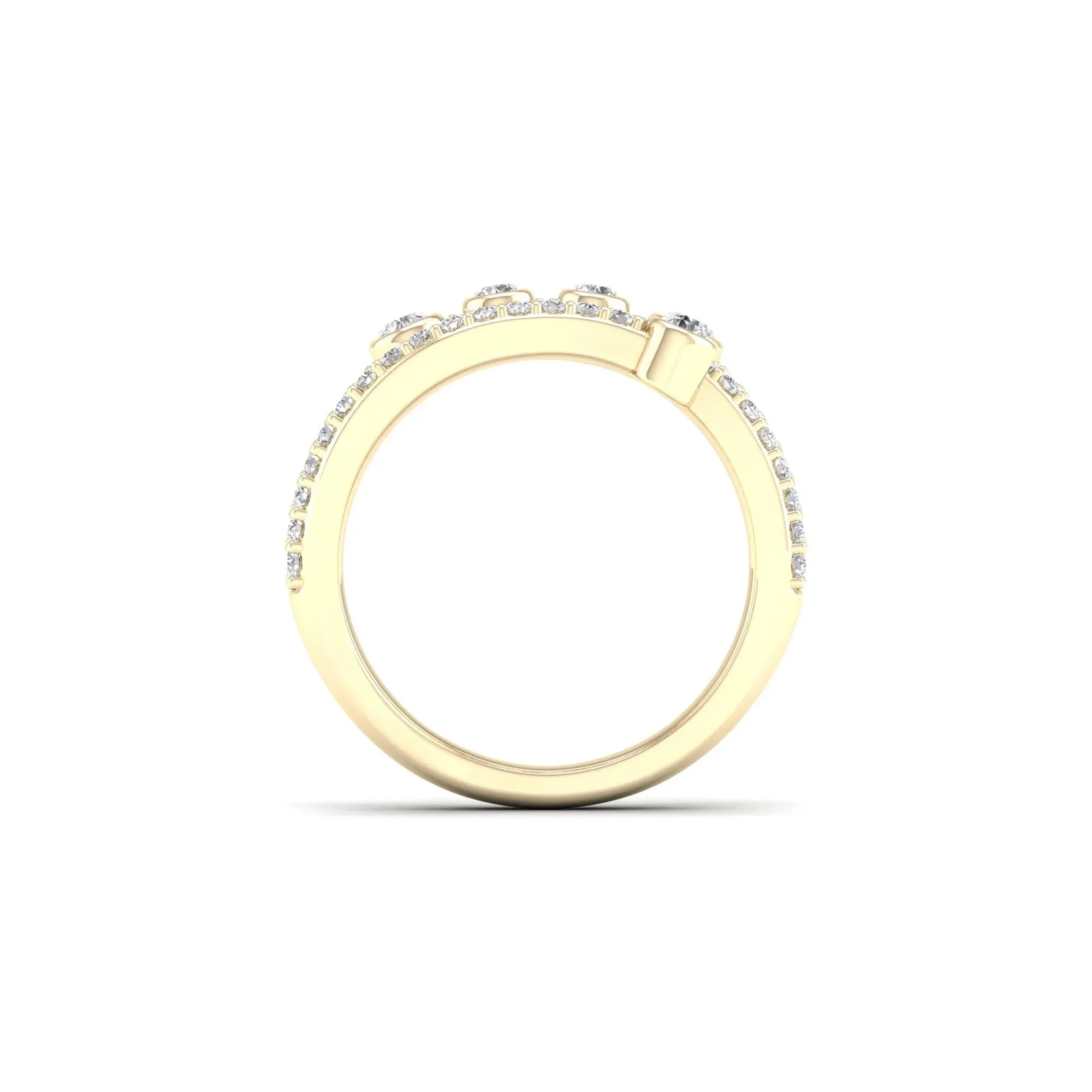 3/4 CT. Tw. Diamond Bezel Wrap Ring 10K Yellow Gold Size 7.5 2mm - Image 2