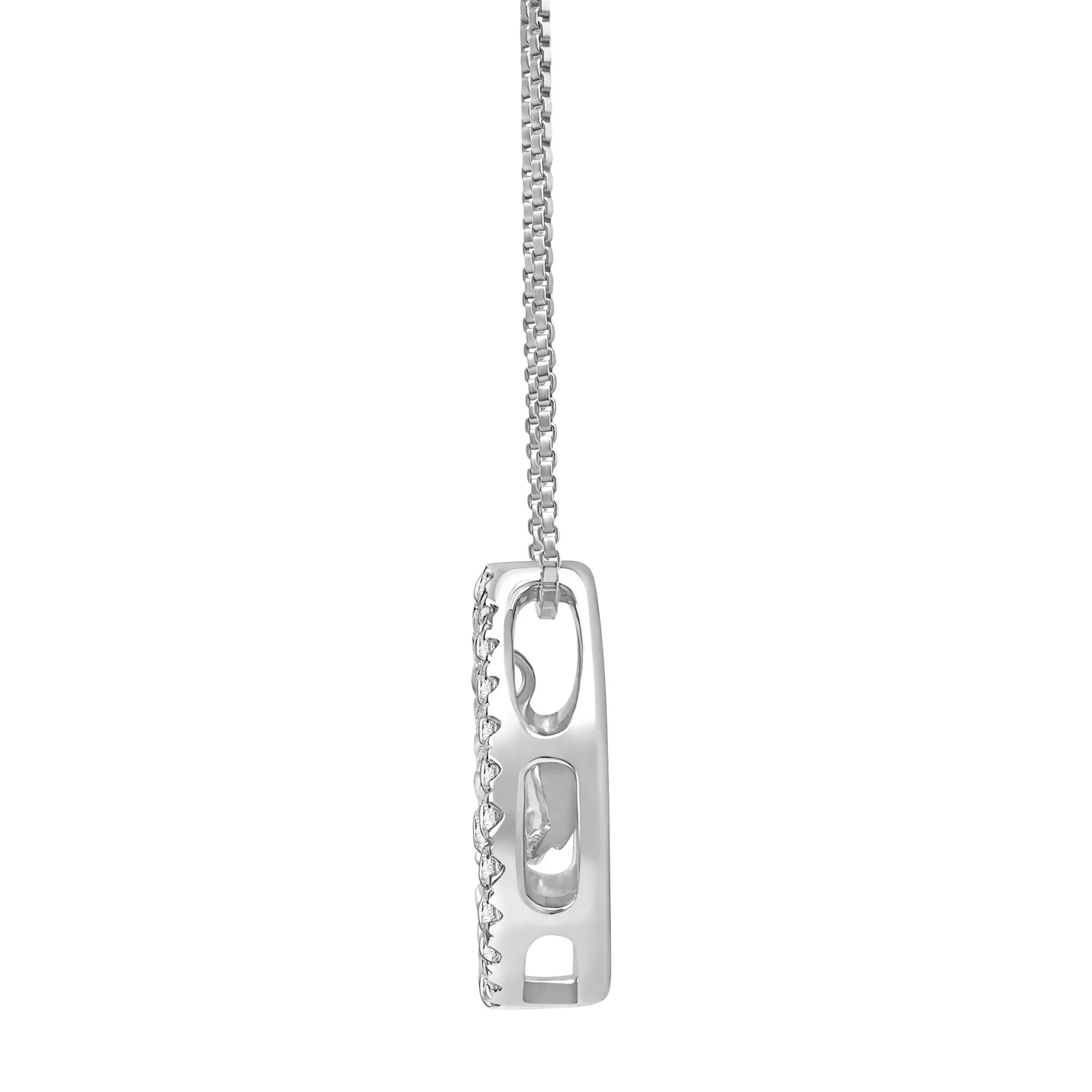 1/4 CT. Tw. Lab Grown Diamond Pear-Shaped Pendant Necklace 14K White Gold Size 18" - Image 2
