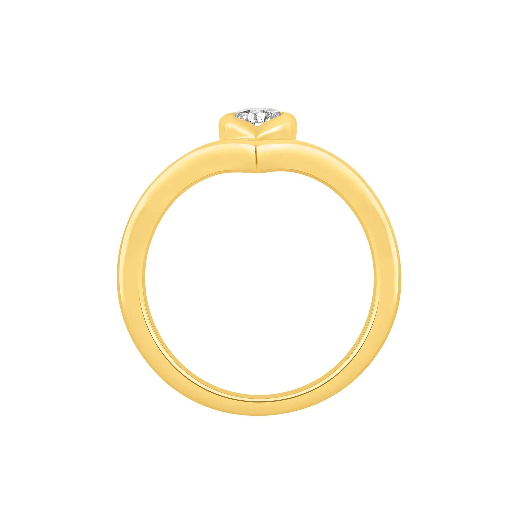 1/3 CT. Tw. Lab Grown Diamond Chevron Teardrop Ring 14K Yellow Gold Round Brilliant Cut Size 8 2mm - Image 2
