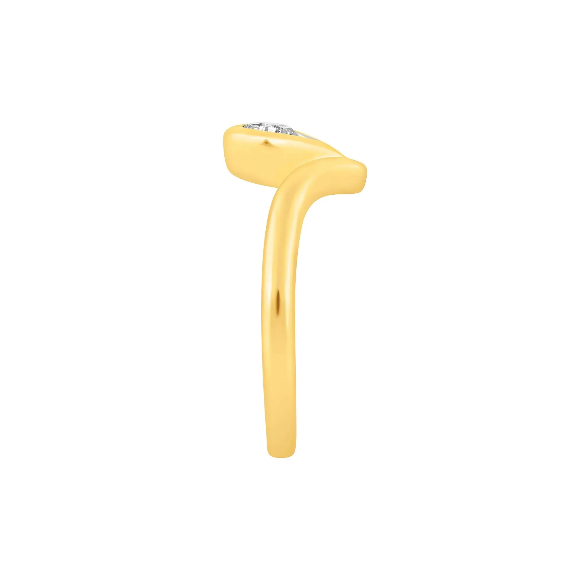 1/3 CT. Tw. Lab Grown Diamond Chevron Teardrop Ring 14K Yellow Gold Round Brilliant Cut Size 8.5 2mm - Image 3