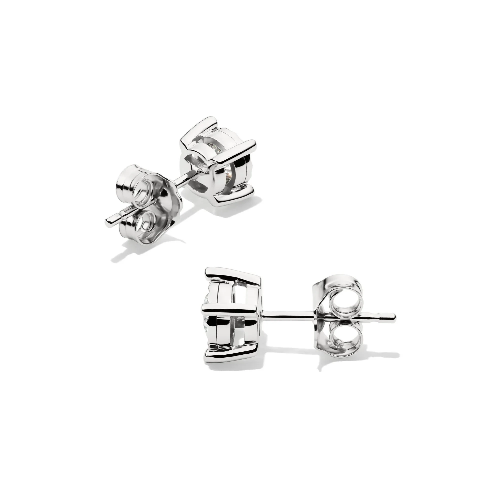 1/3 CT. Tw. Lab Grown Diamond Round Illusion Stud Earrings 10K White Gold Size 5.40mm - Image 2