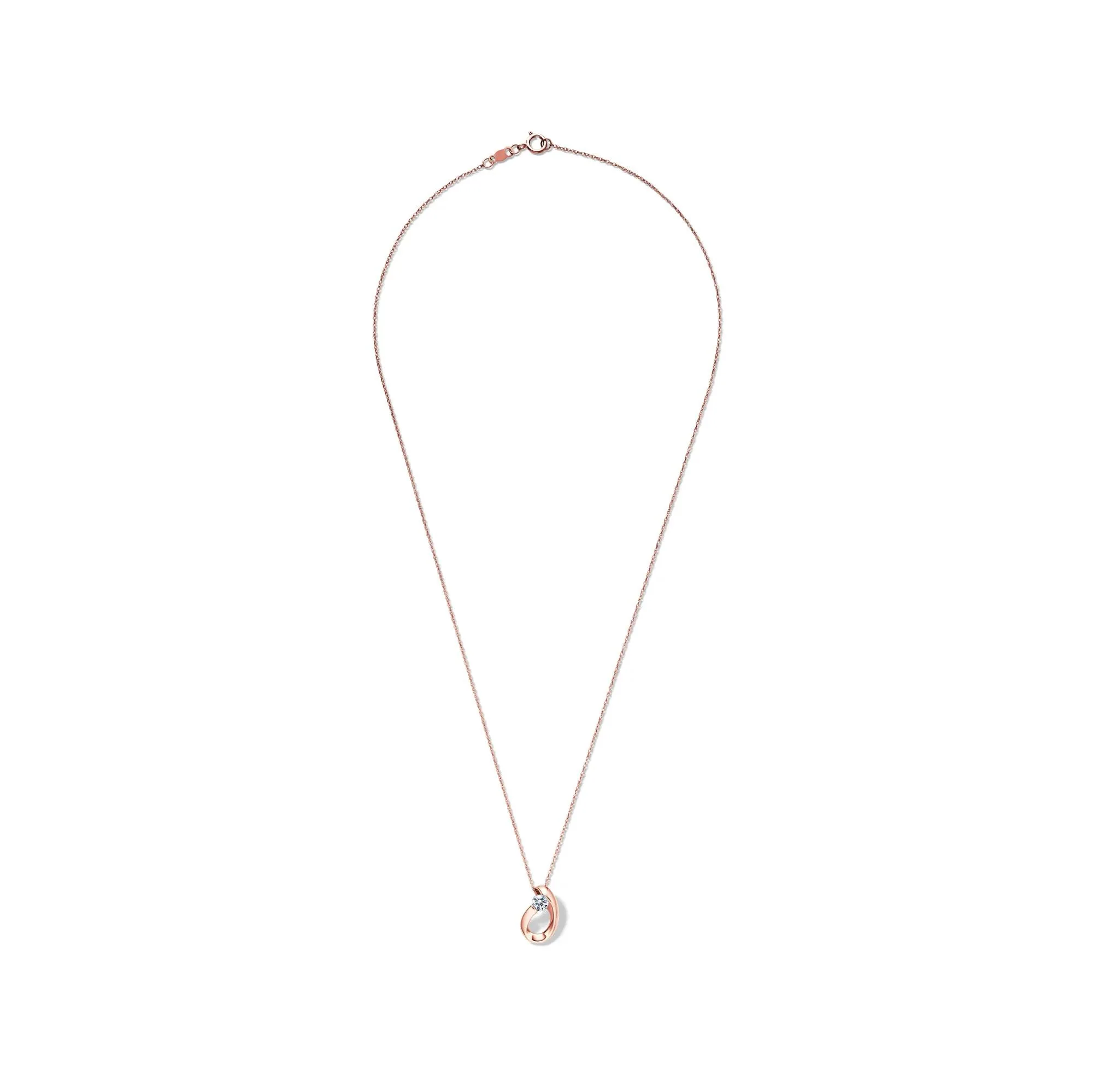 1/4 CT. Tw. Lab Grown Diamond Solitaire Pendant Necklace 14K Rose Gold Size 18" - Image 2