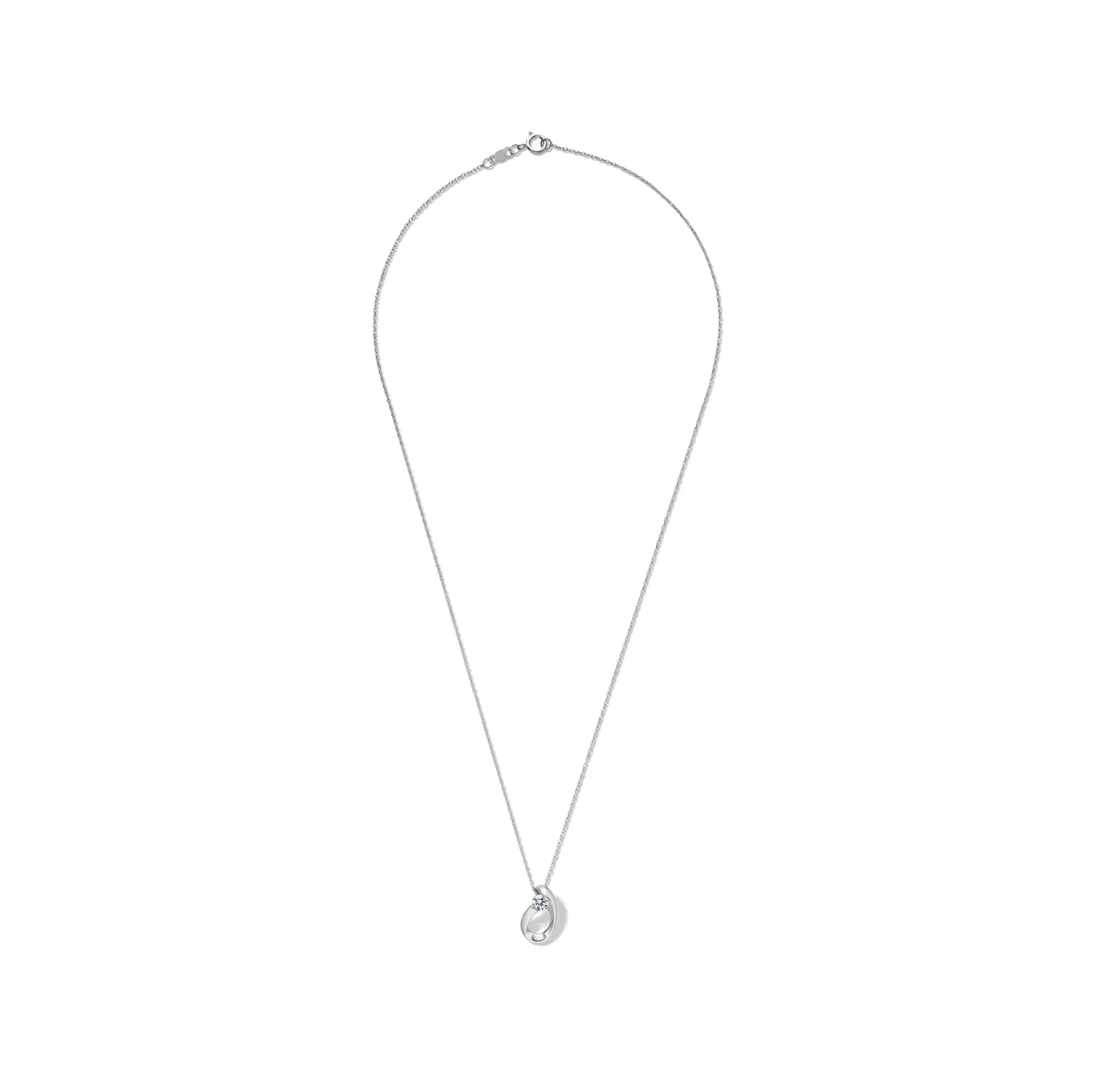1/4 CT. Tw. Lab Grown Diamond Solitaire Pendant Necklace 14K White Gold Size 18" - Image 2