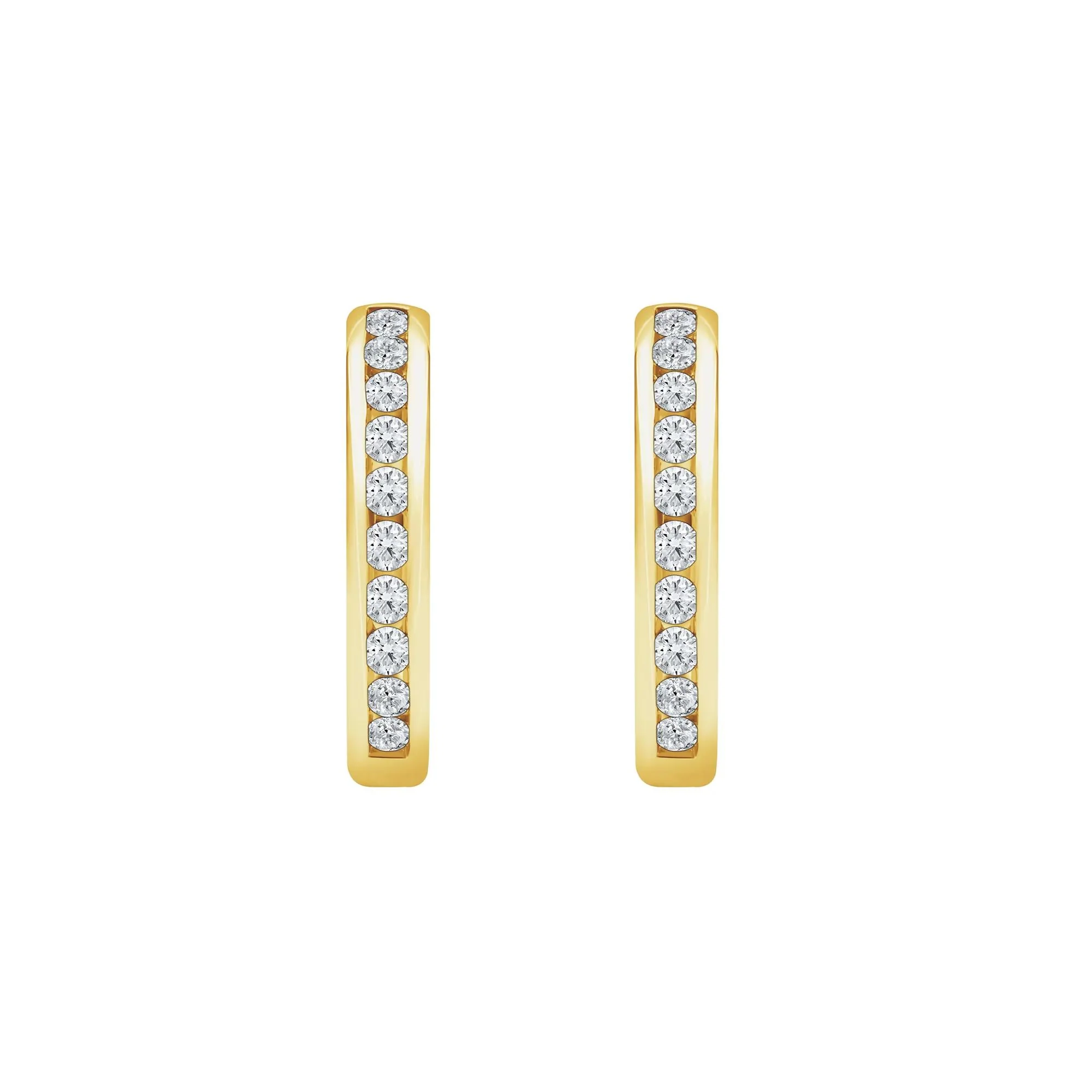 1/3 CT. Tw. Lab Grown Diamond Hoop Earrings 14K Yellow Gold Size 16.00mm - Image 2