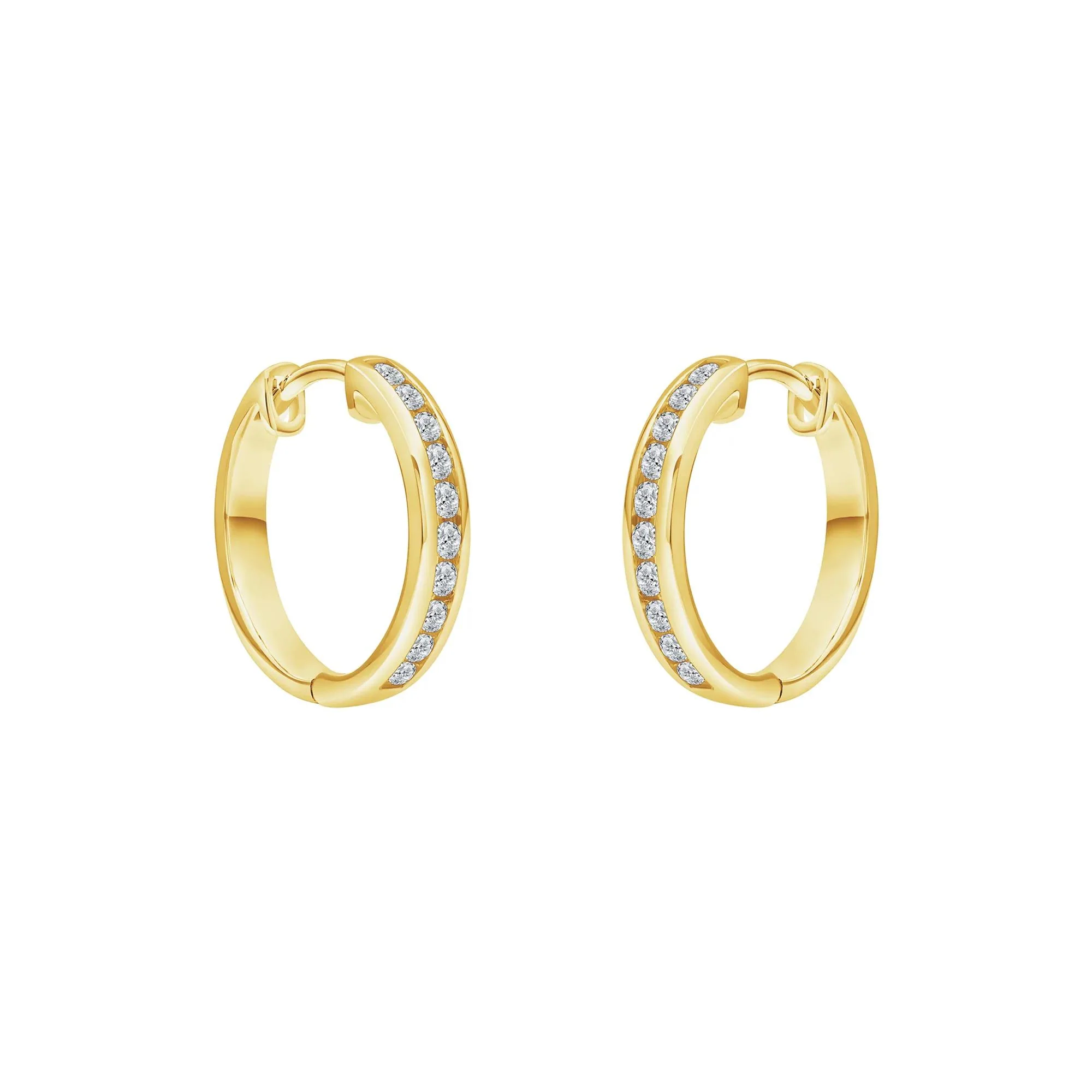 1/3 CT. Tw. Lab Grown Diamond Hoop Earrings 14K Yellow Gold Size 16.00mm - Image 3