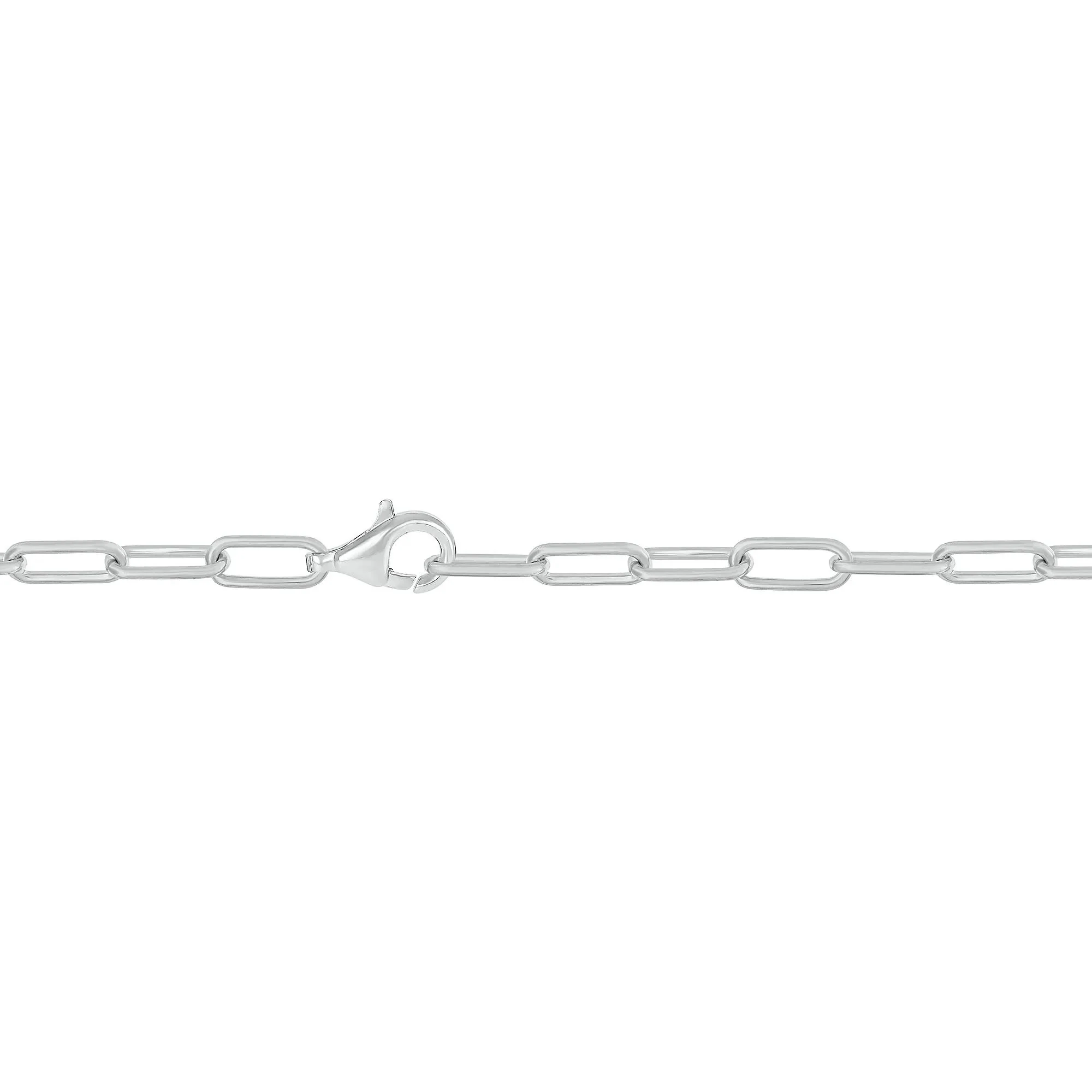 1/5 CT. Tw. Diamond Paperclip Pendant Necklace .925 Sterling Silver White Size 17.5" - Image 3