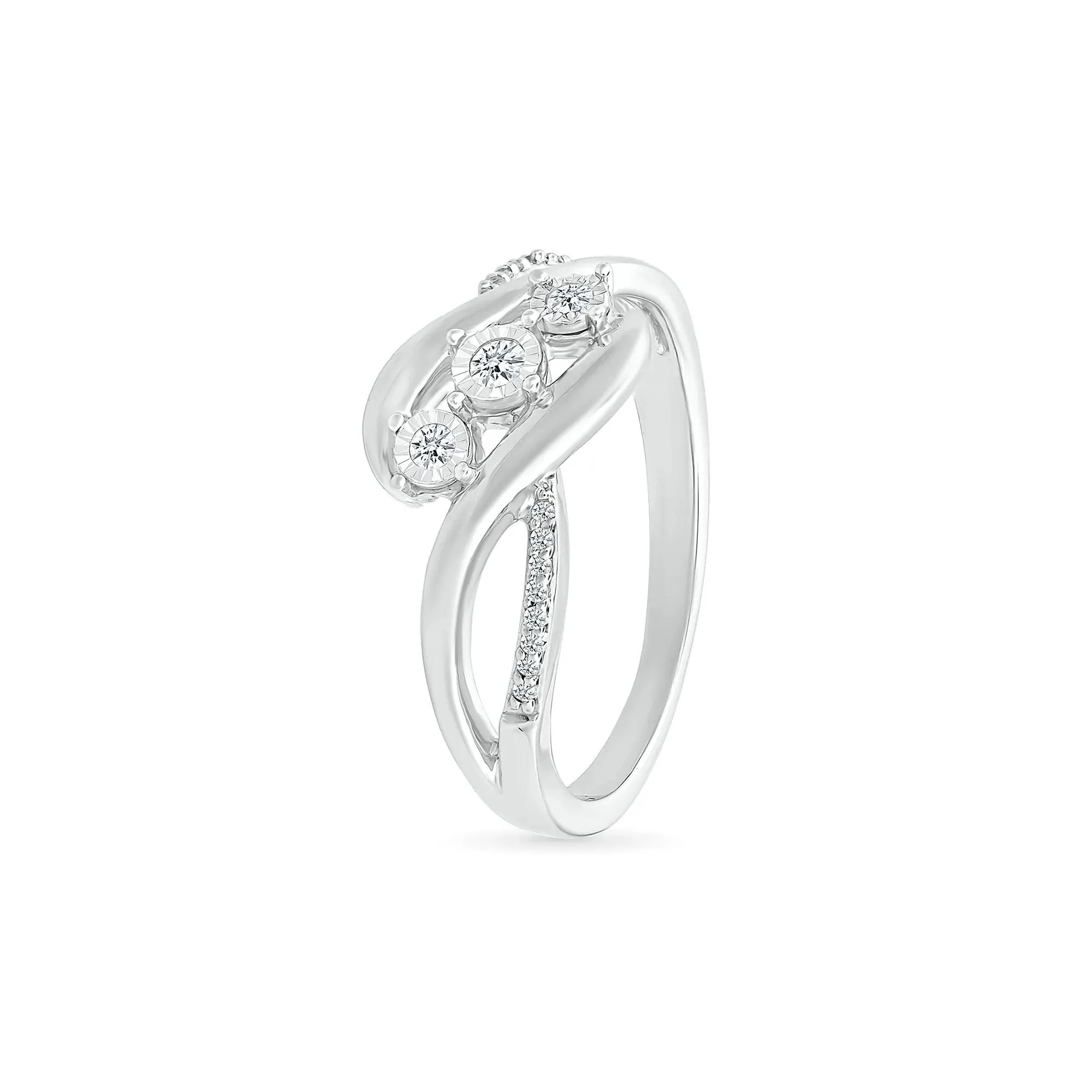 1/8 CT. Tw. Diamond Promise Ring 10K White Gold Round Brilliant Cut Size 6 - Image 4