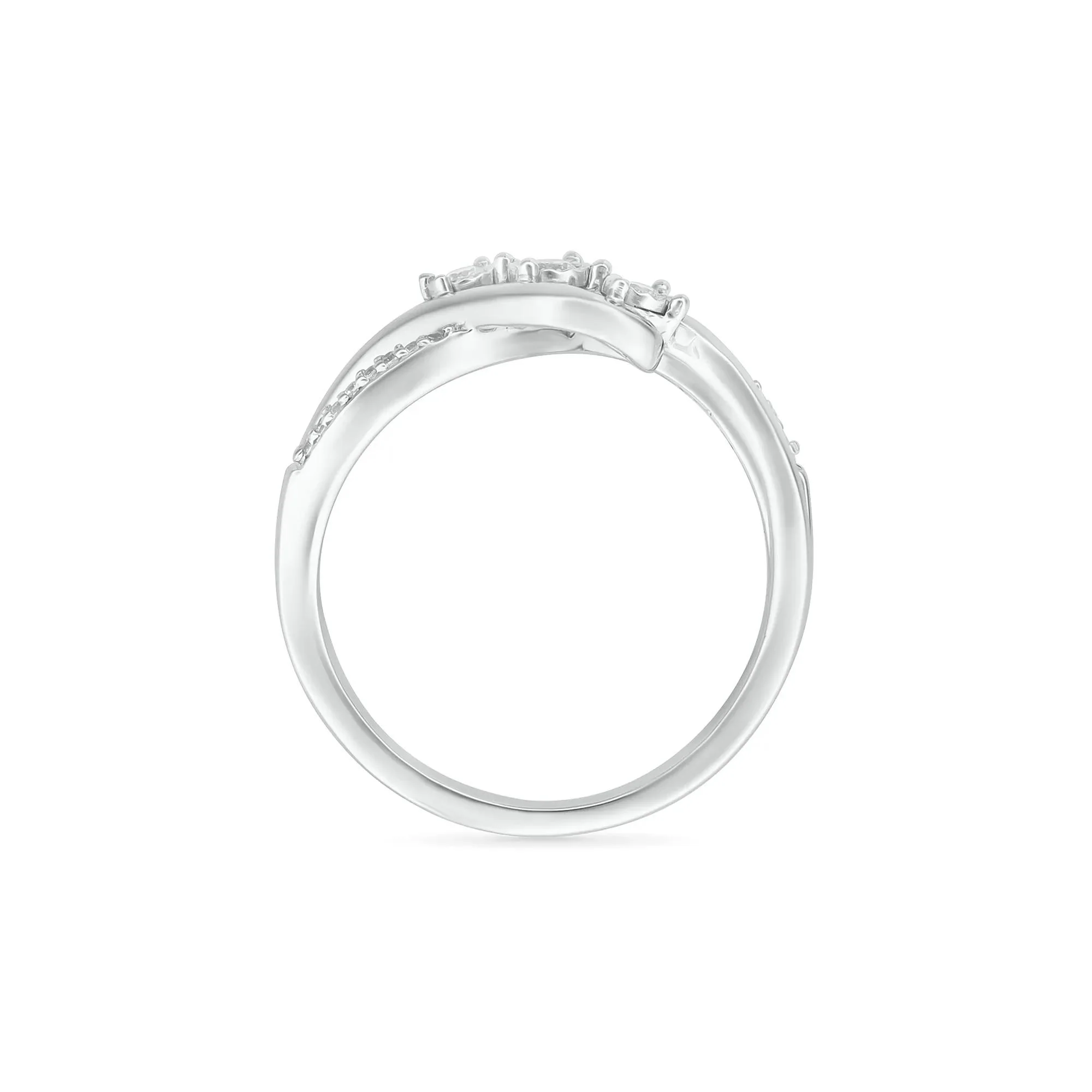 1/8 CT. Tw. Diamond Promise Ring 10K White Gold Round Brilliant Cut Size 6.5 - Image 2