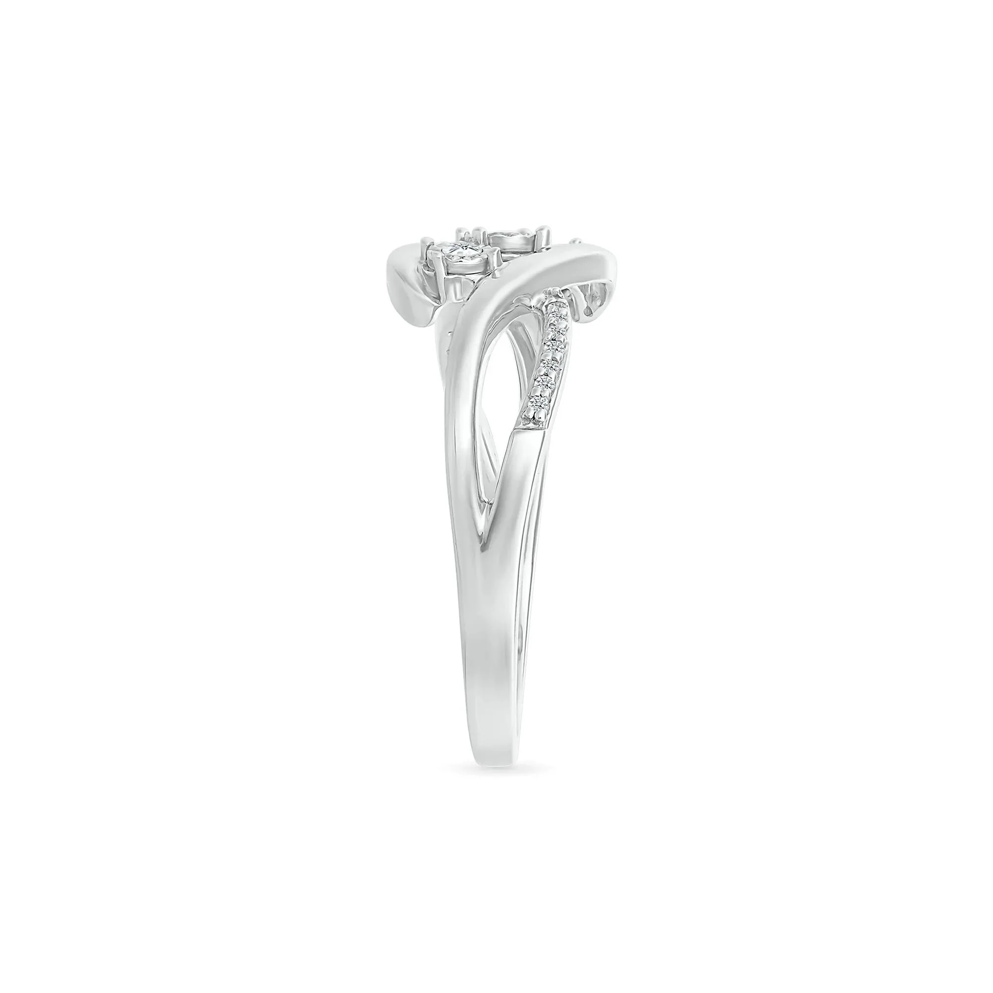 1/8 CT. Tw. Diamond Promise Ring 10K White Gold Round Brilliant Cut Size 8 - Image 3